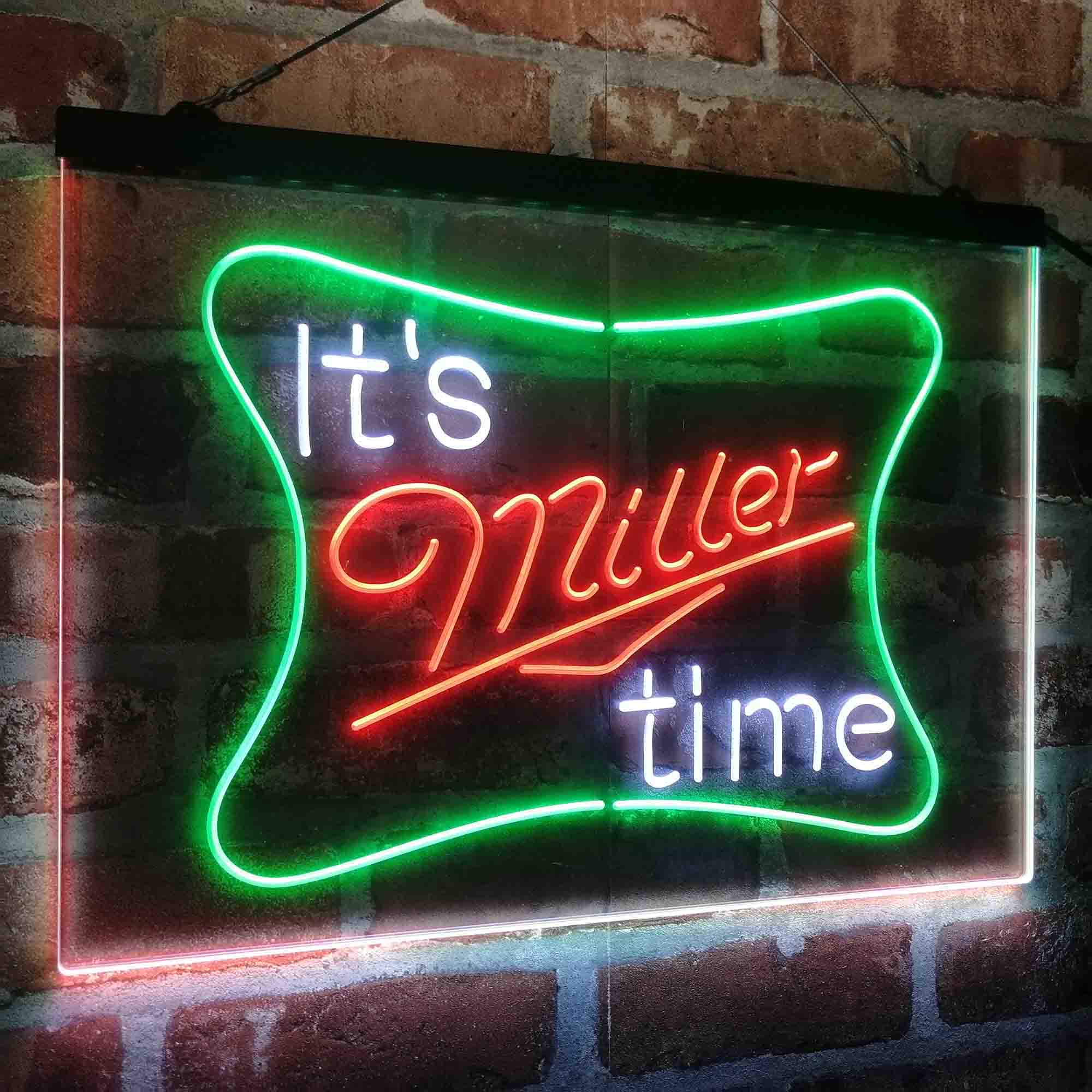 It's Miller Time Beer Bar Neon LED Sign 3 Colors