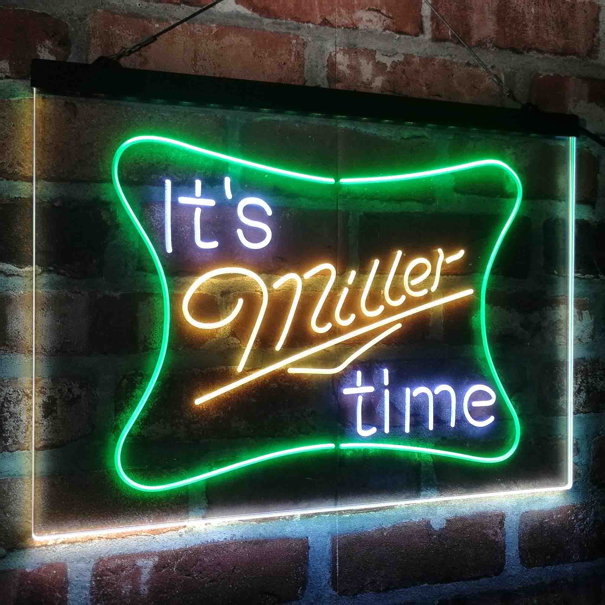 It's Miller Time Beer Bar Neon LED Sign 3 Colors