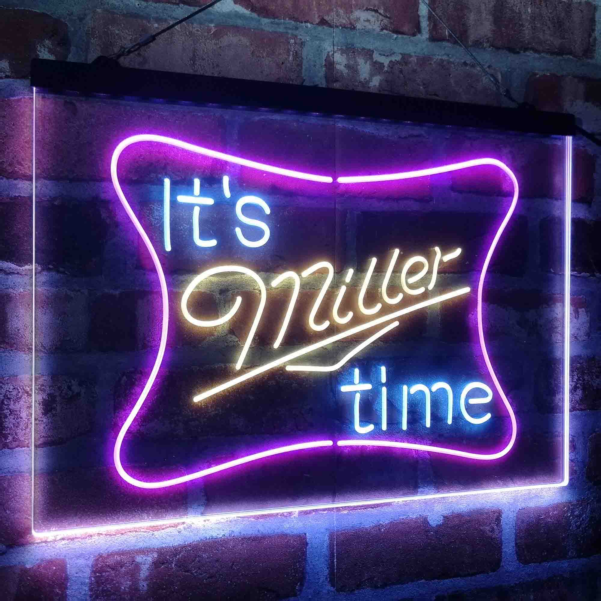 It's Miller Time Beer Bar Neon LED Sign 3 Colors