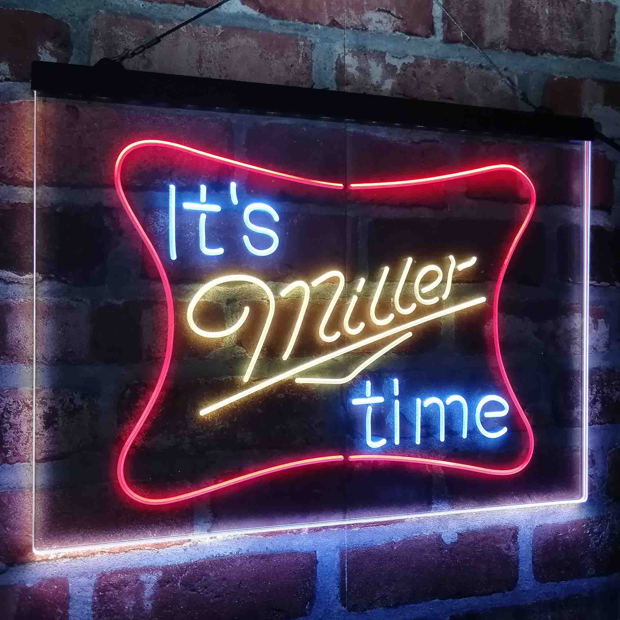 It's Miller Time Beer Bar Neon LED Sign 3 Colors