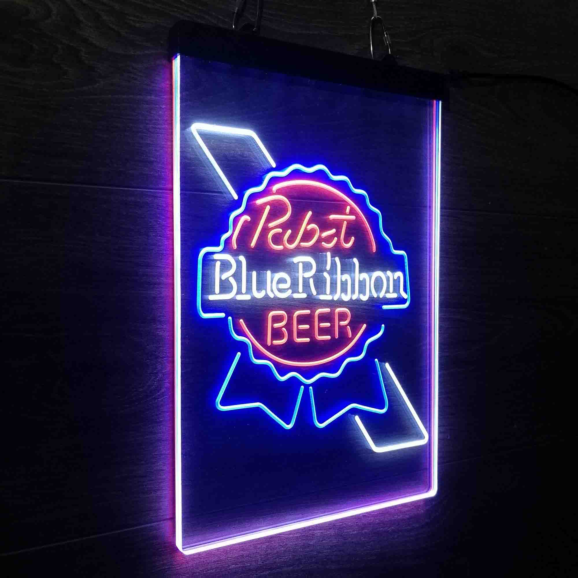 Larger Pabst Blue Ribbon Beer Neon LED Sign 3 Colors