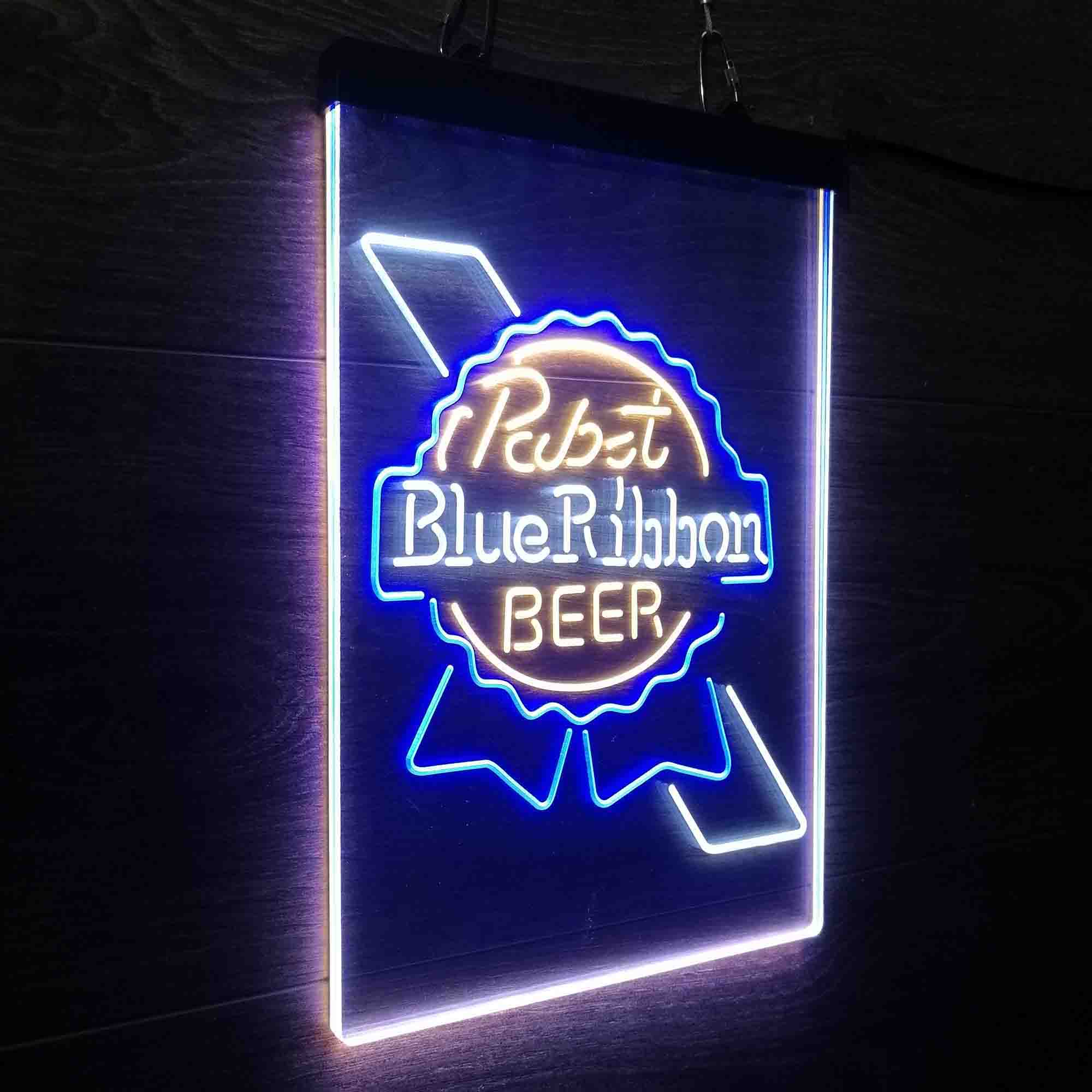 Larger Pabst Blue Ribbon Beer Neon LED Sign 3 Colors