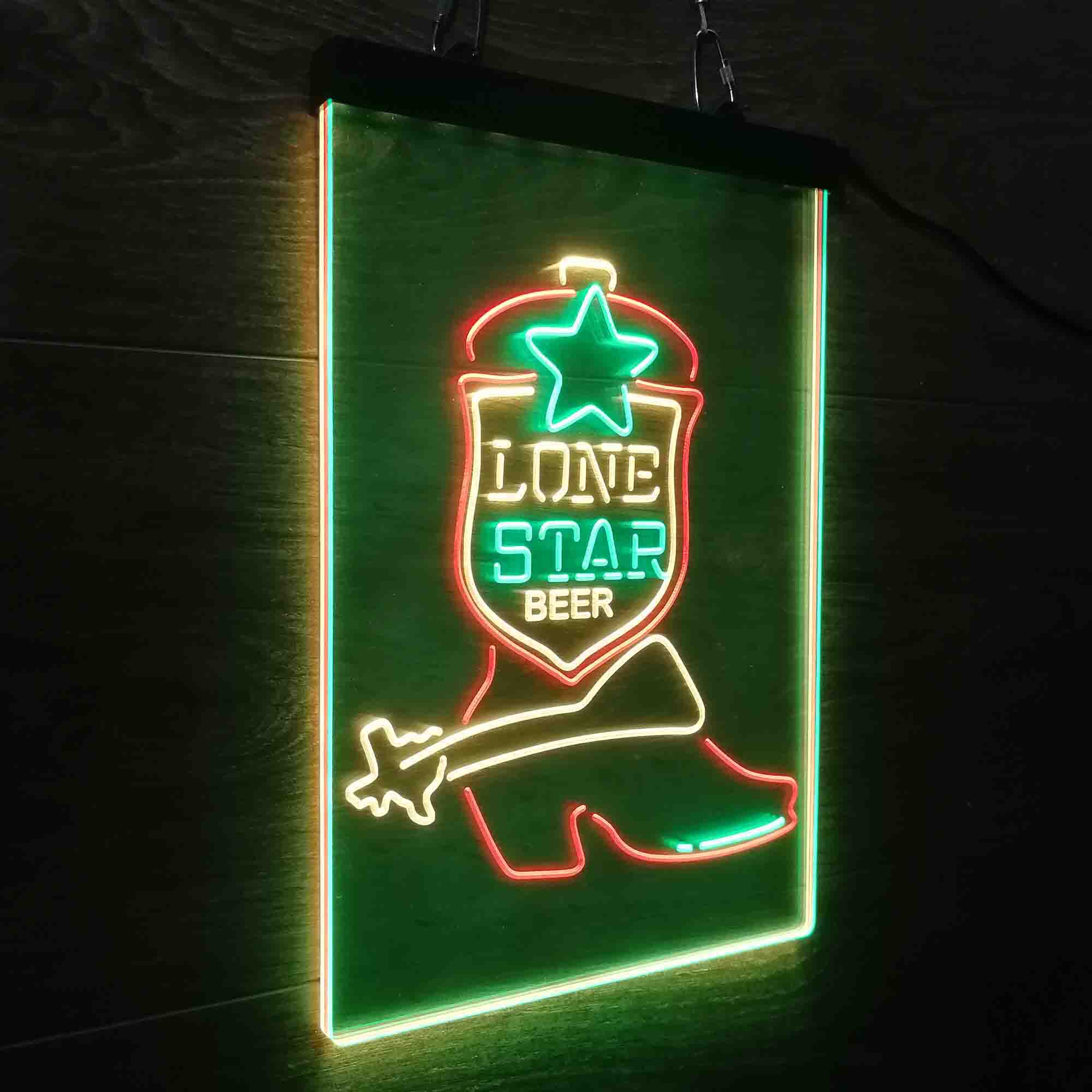 Lone Star Boot Beer Bar Neon LED Sign 3 Colors