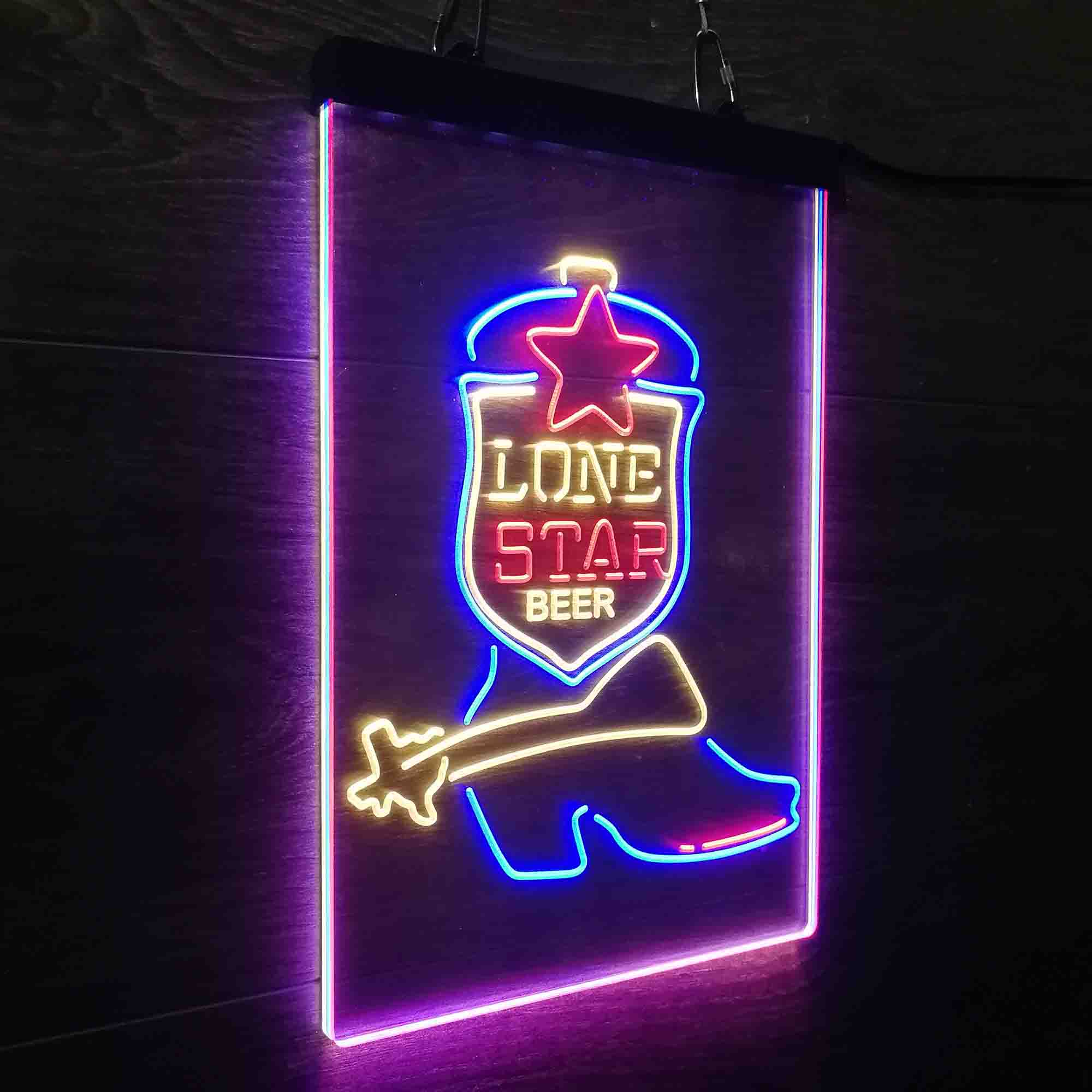 Lone Star Boot Beer Bar Neon LED Sign 3 Colors