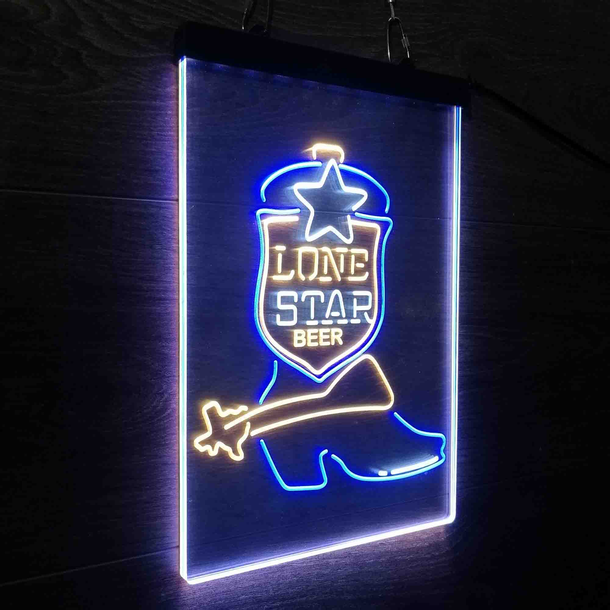 Lone Star Boot Beer Bar Neon LED Sign 3 Colors