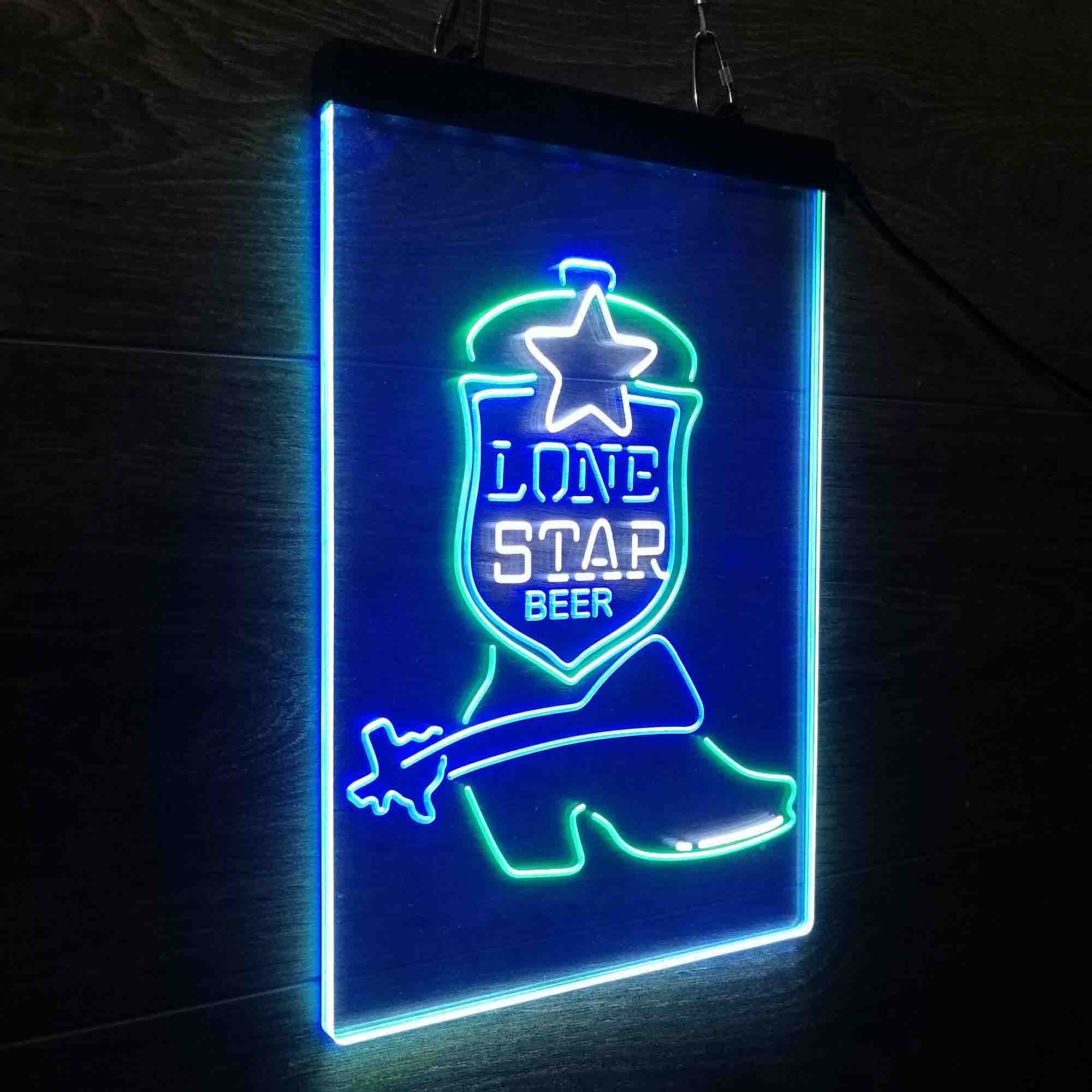 Lone Star Boot Beer Bar Neon LED Sign 3 Colors