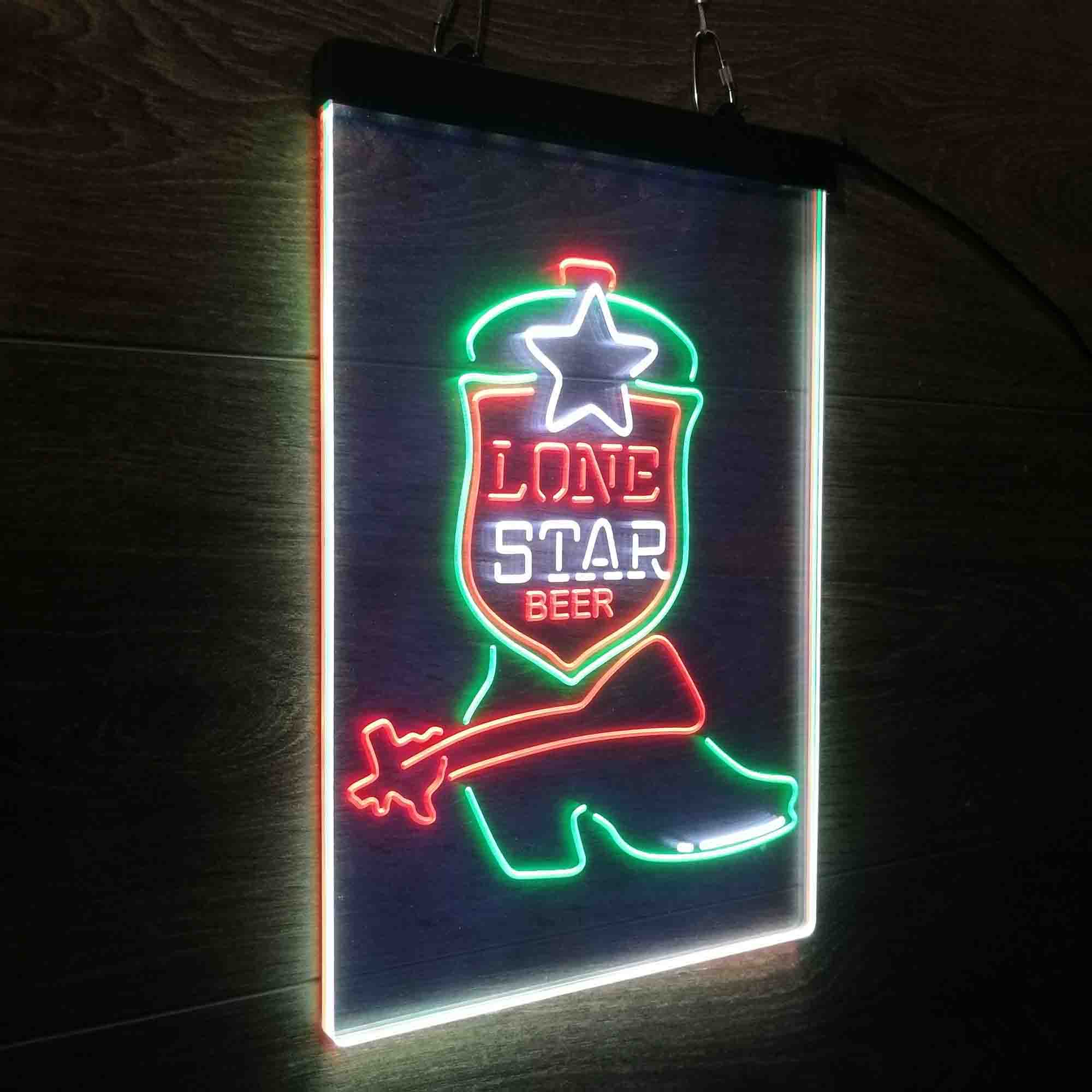 Lone Star Boot Beer Bar Neon LED Sign 3 Colors