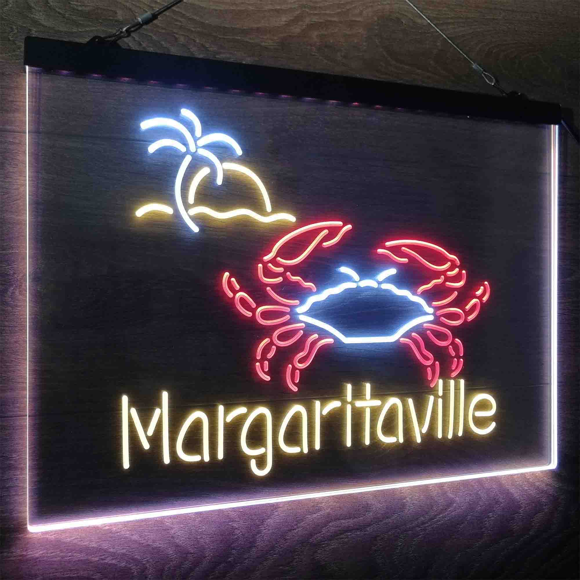Margaritaville Crab Bar Décor Beer Neon LED Sign 3 Colors