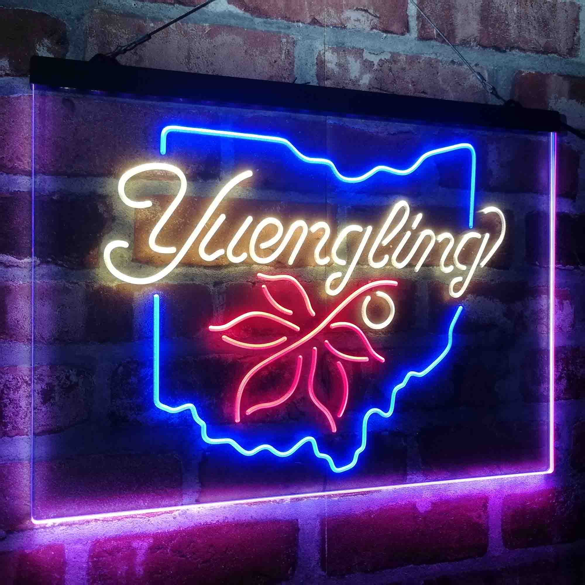 Yuengling Ohio State Buckeye Larger Beer Neon LED Sign 3 Colors