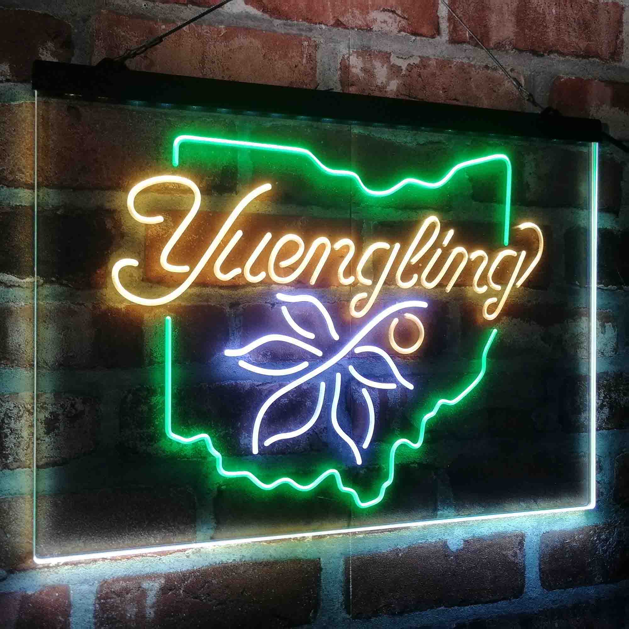 Yuengling Ohio State Buckeye Larger Beer Neon LED Sign 3 Colors