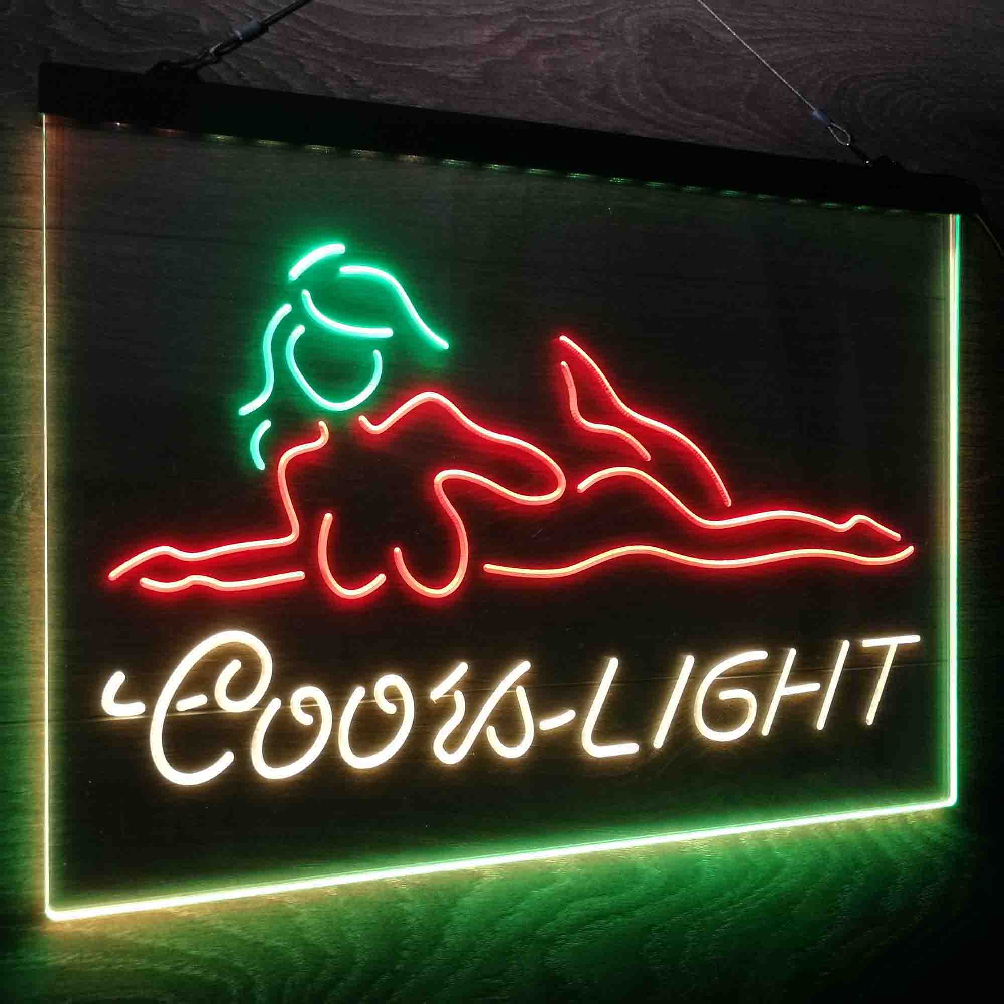 Coors Light Girl Lady Neon LED Sign 3 Colors