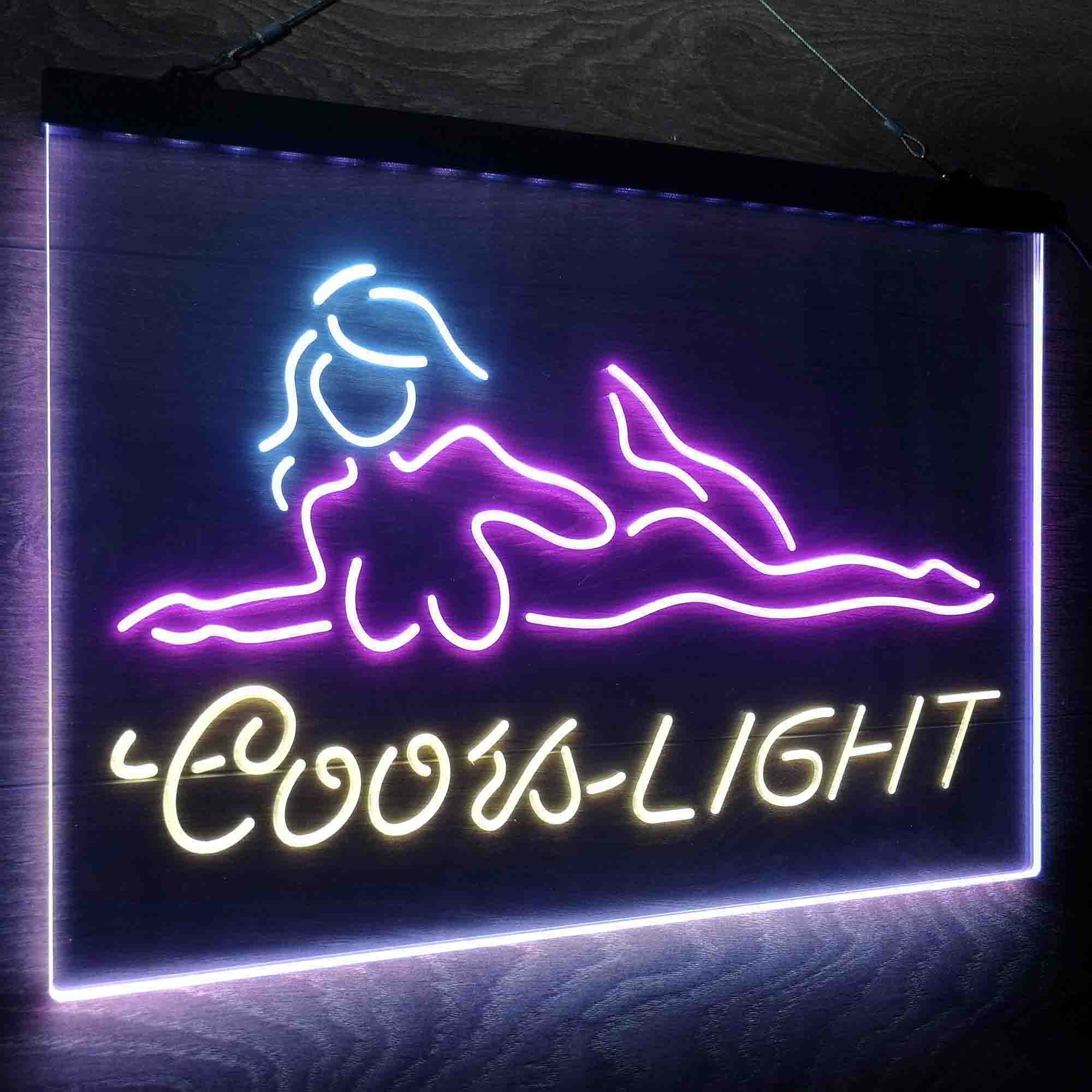 Coors Light Girl Lady Neon LED Sign 3 Colors