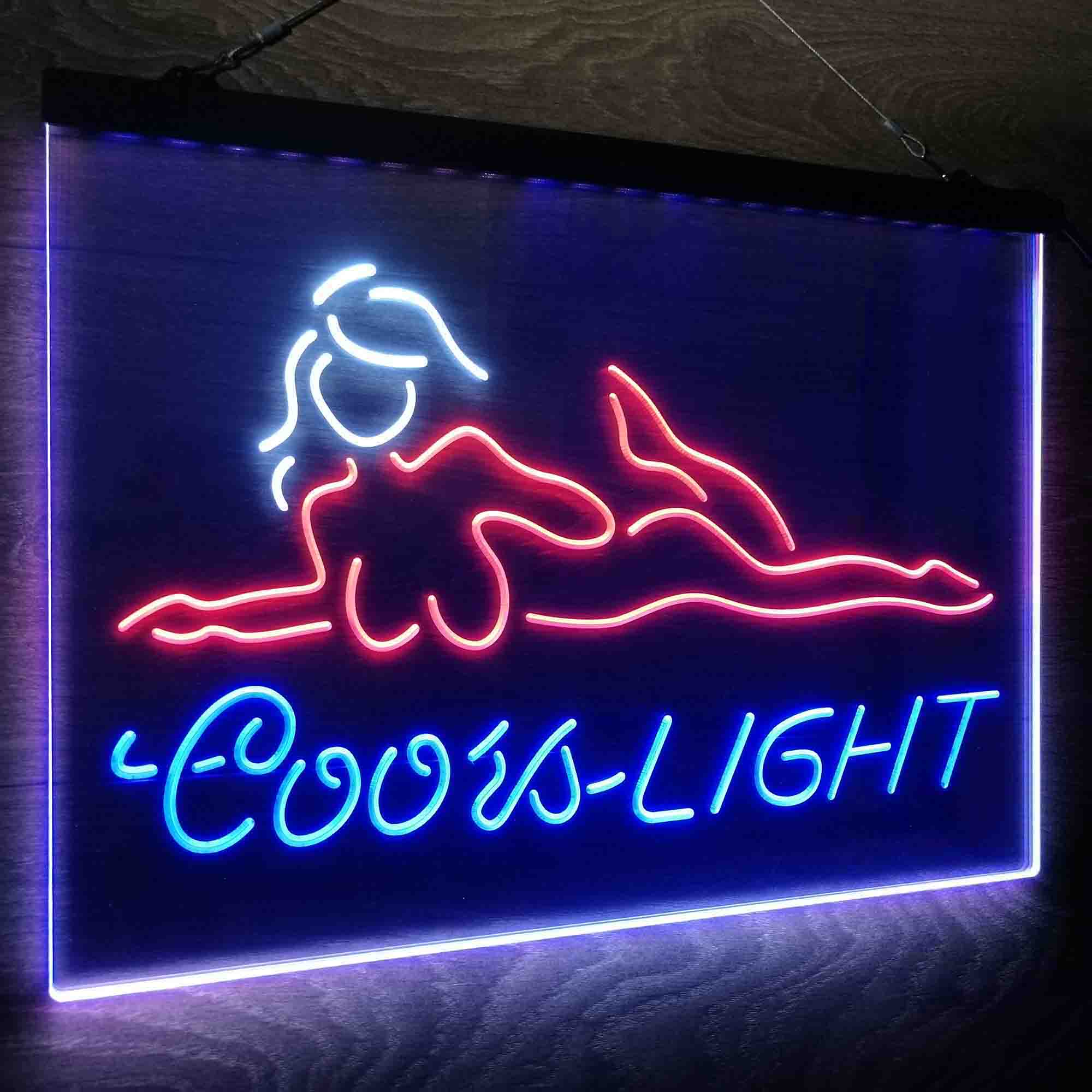 Coors Light Girl Lady Neon LED Sign 3 Colors