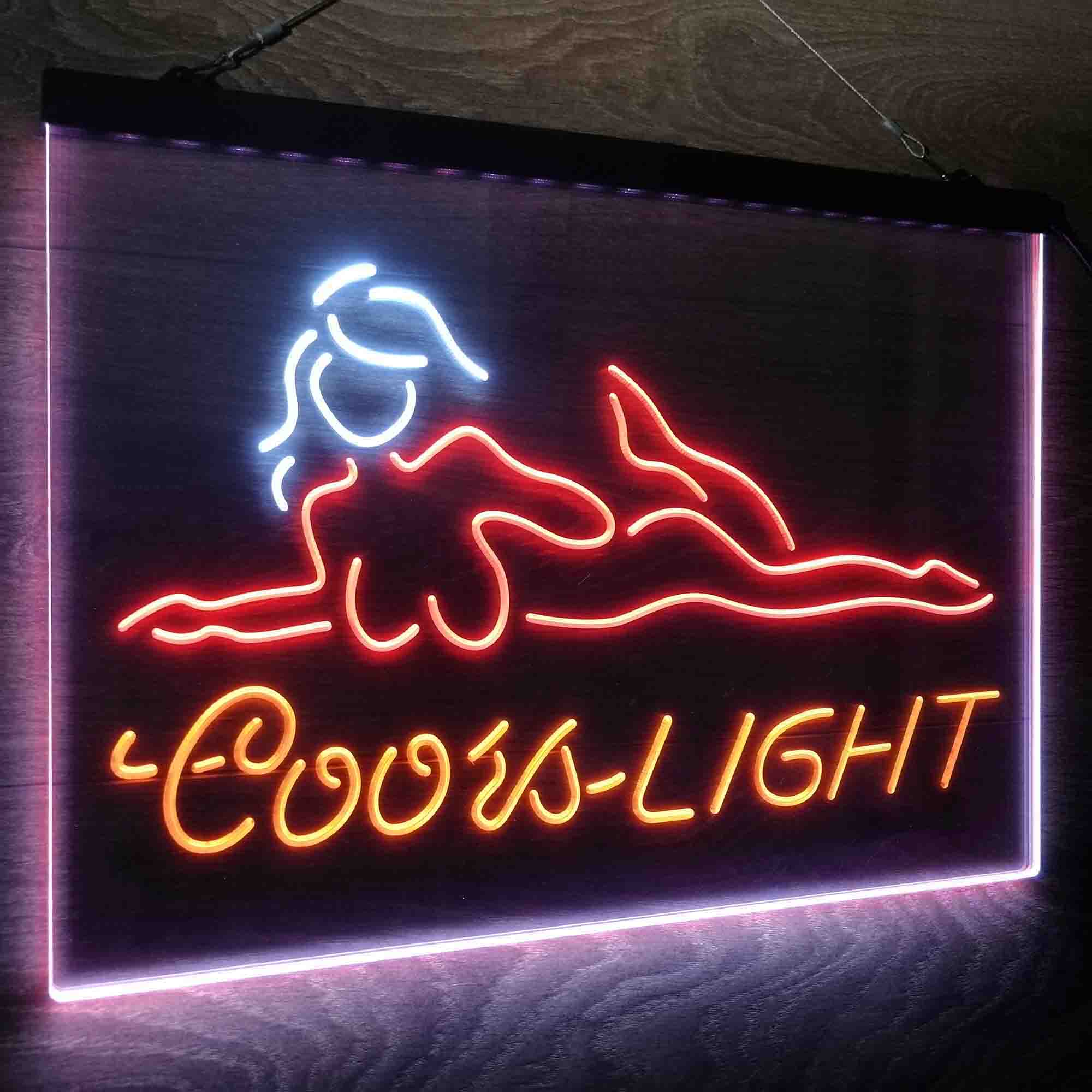 Coors Light Girl Lady Neon LED Sign 3 Colors