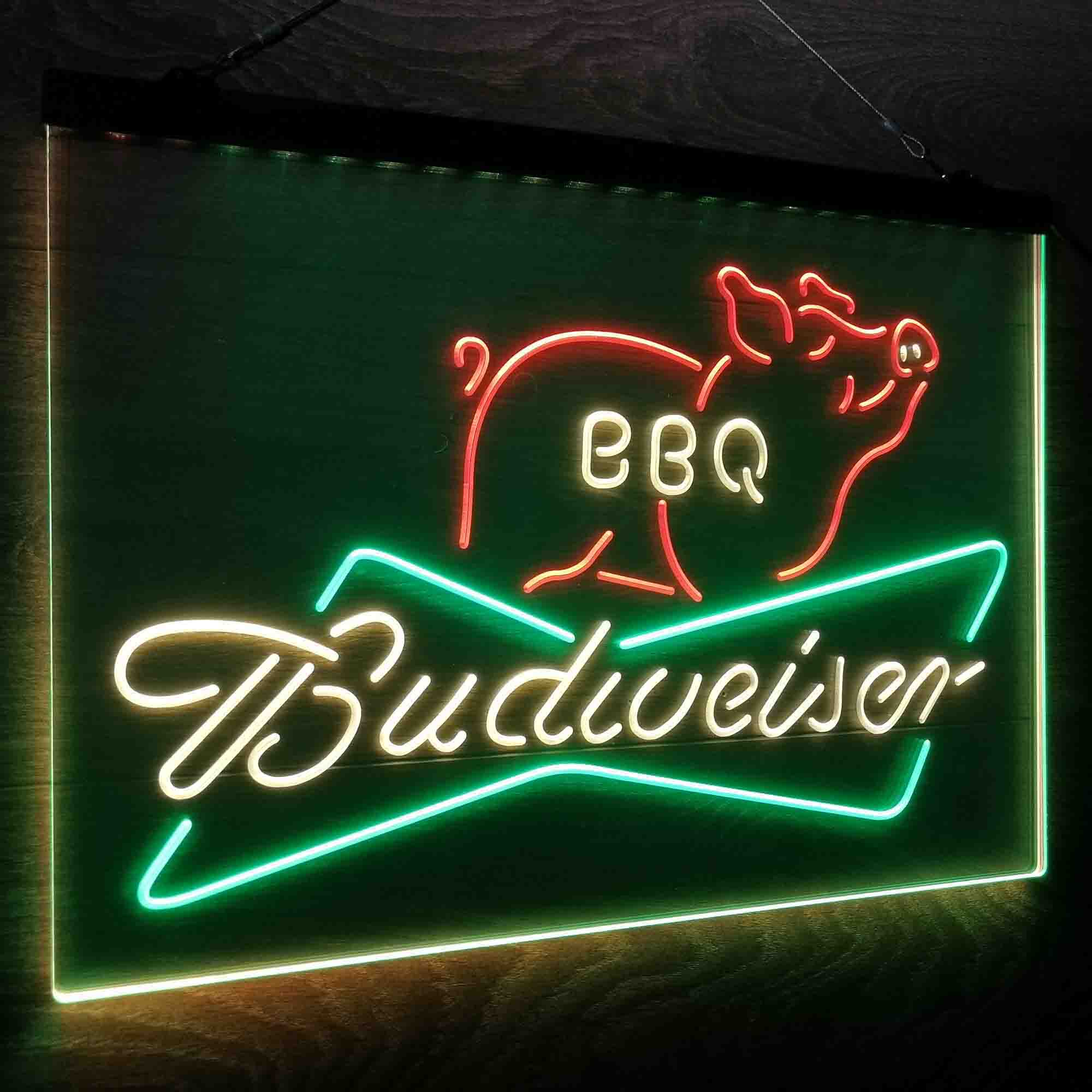 Budweiser BBQ Bar Neon LED Sign 3 Colors