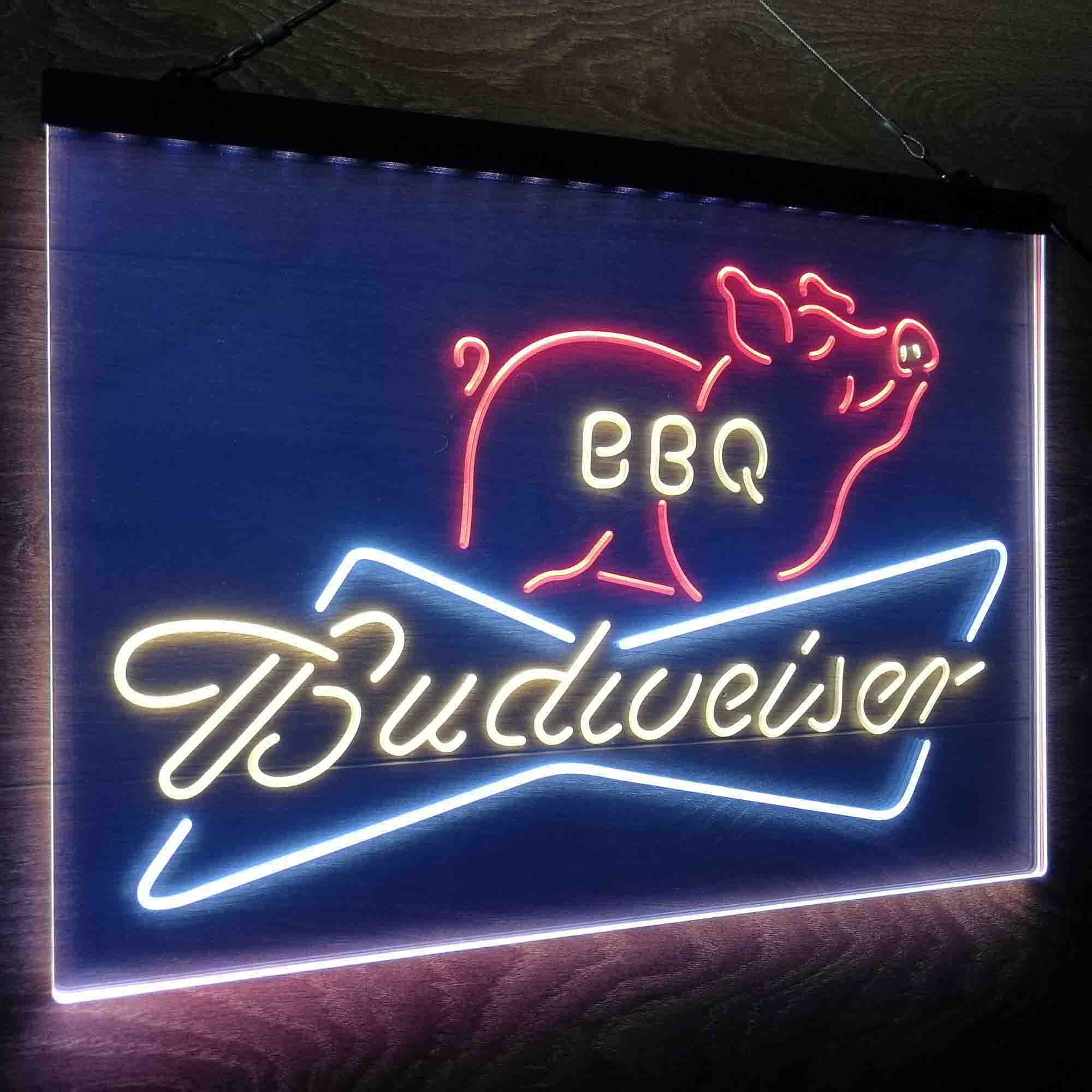 Budweiser BBQ Bar Neon LED Sign 3 Colors