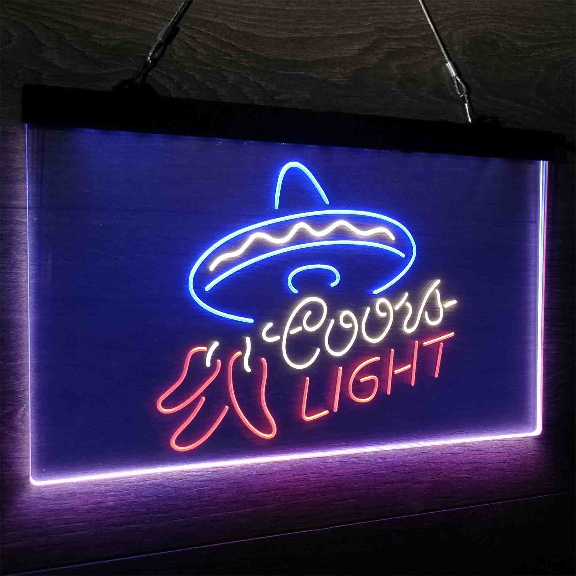 Coors Light Mexican Hat Neon LED Sign 3 Colors