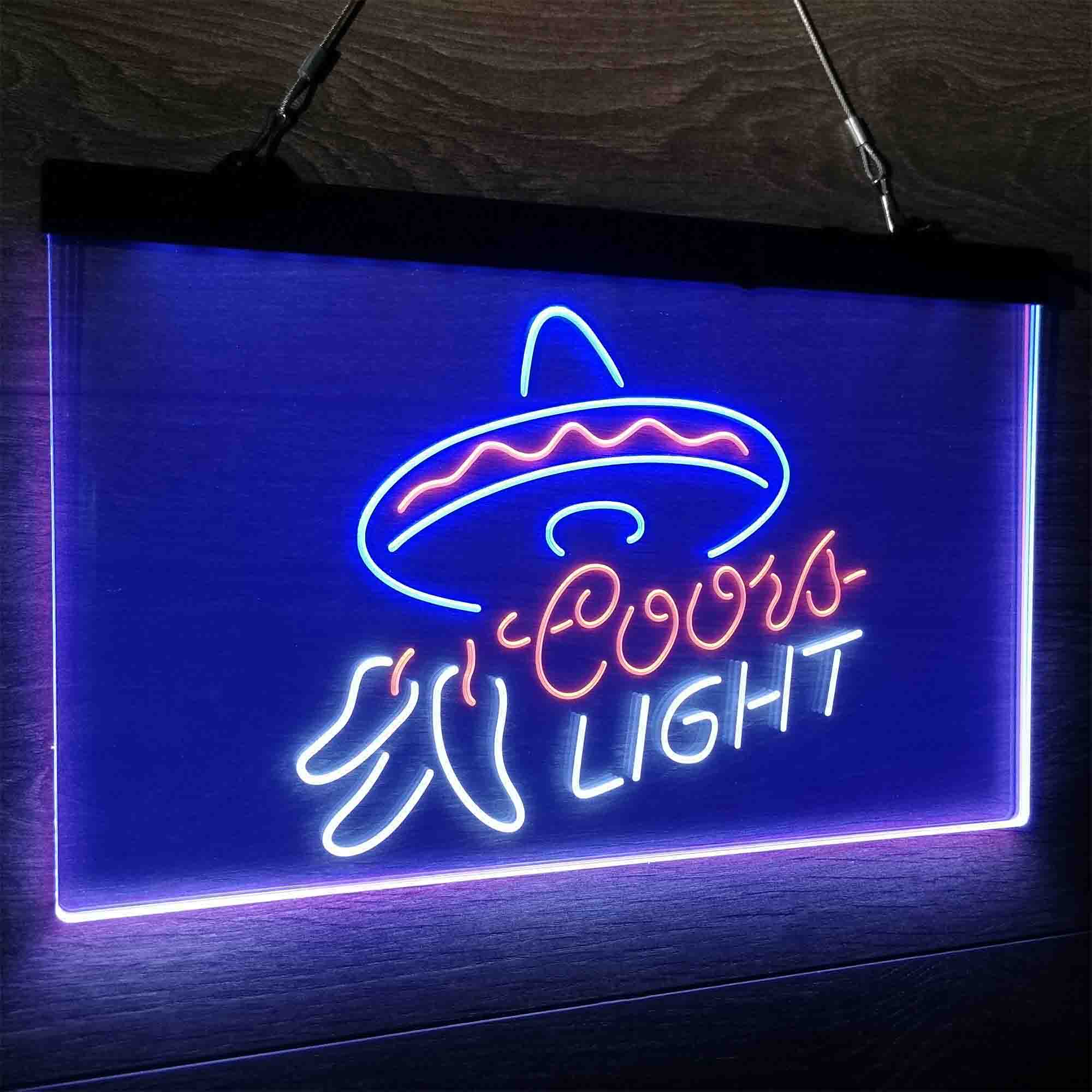 Coors Light Mexican Hat Neon LED Sign 3 Colors