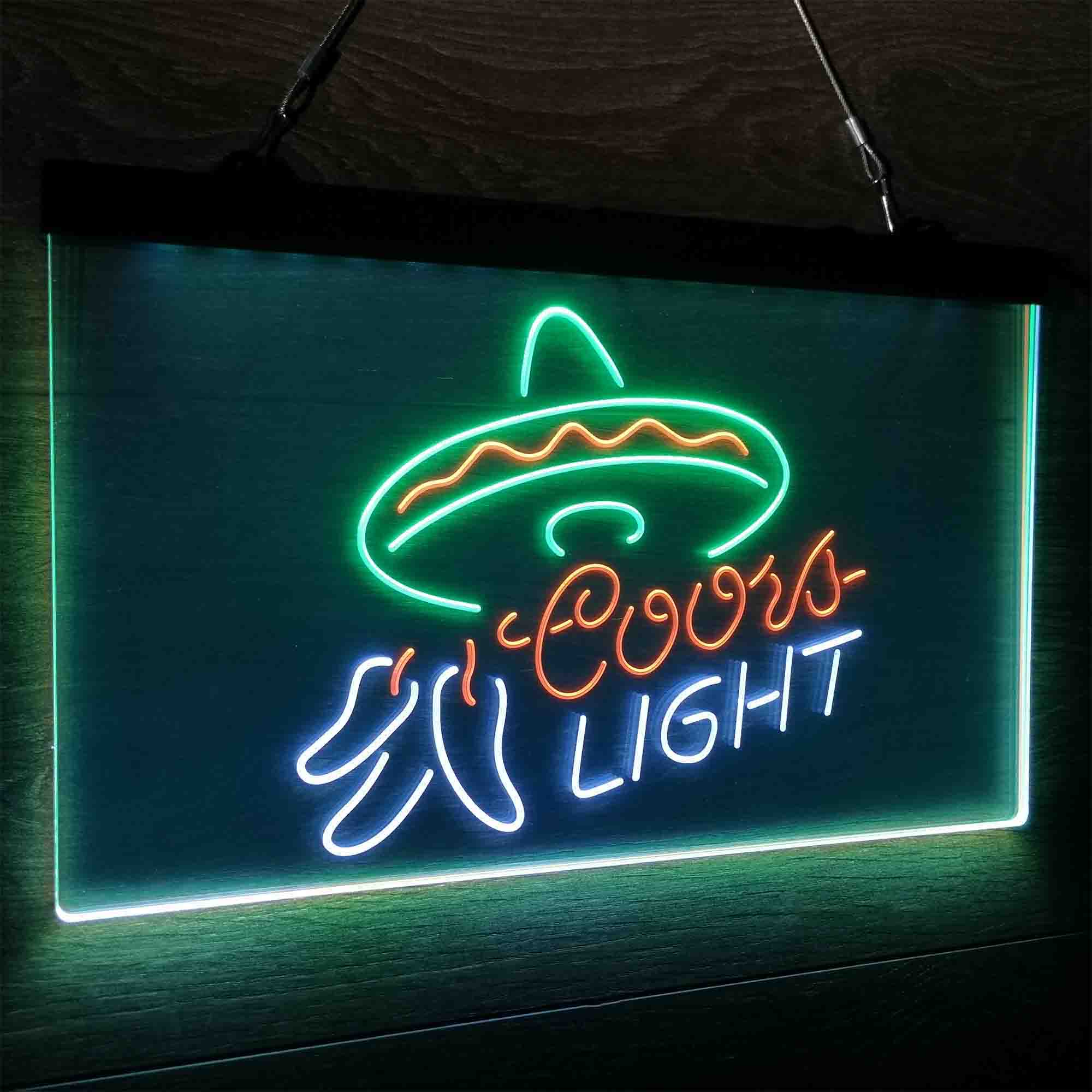 Coors Light Mexican Hat Neon LED Sign 3 Colors