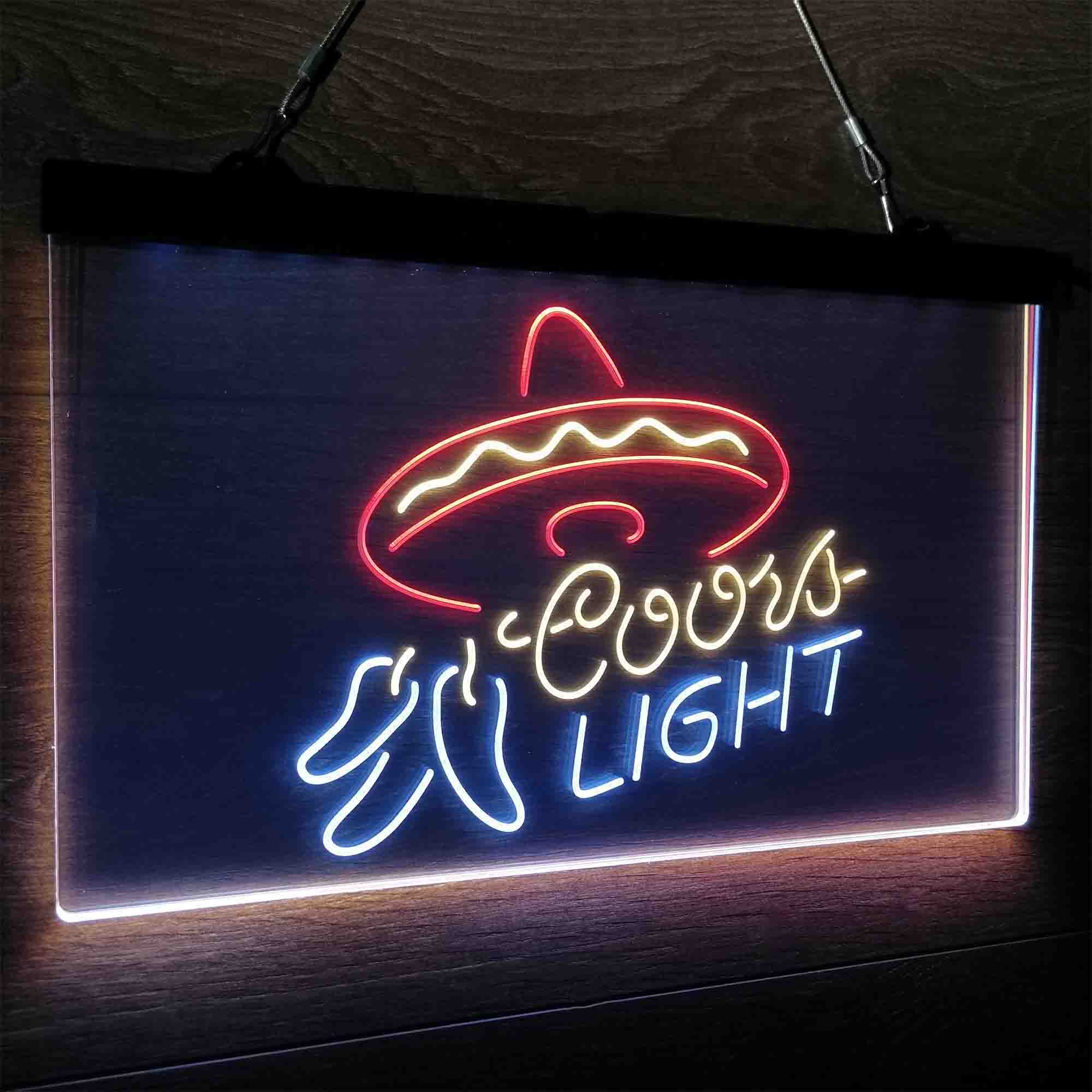 Coors Light Mexican Hat Neon LED Sign 3 Colors