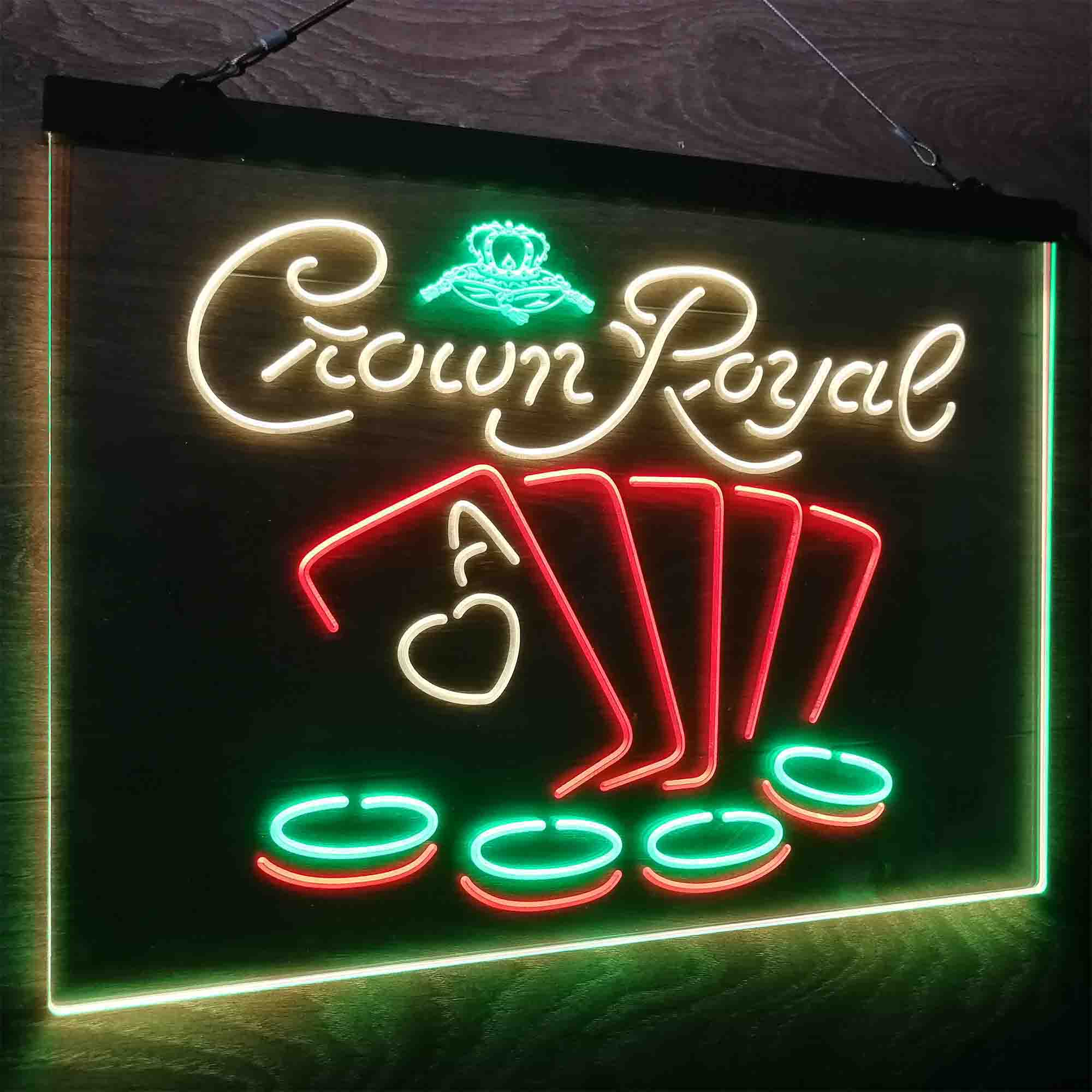 Crown Royal Casino Poker Neon LED Sign 3 Colors