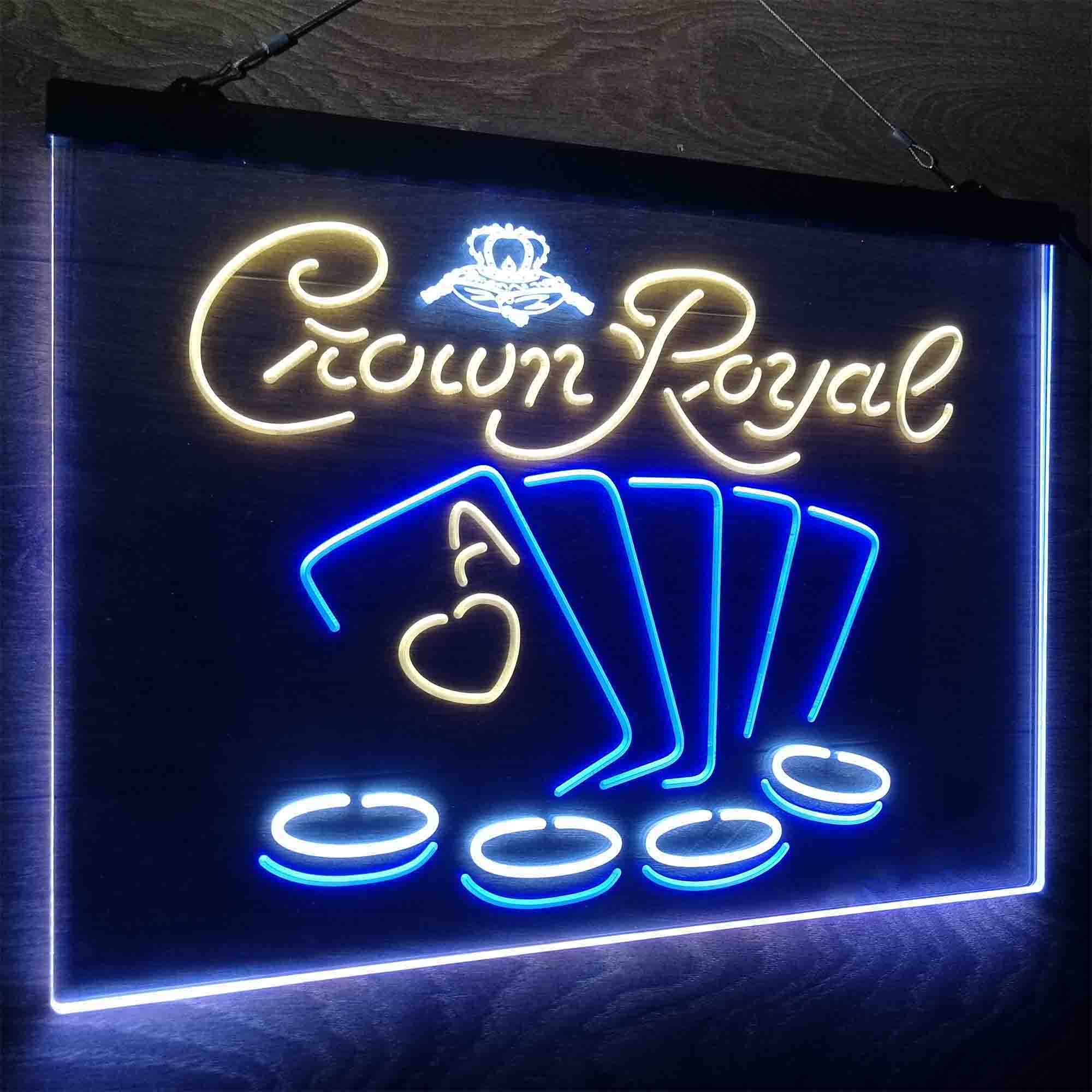 Crown Royal Casino Poker Neon LED Sign 3 Colors