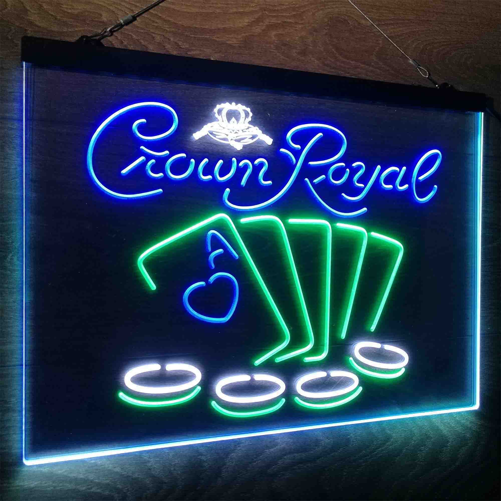 Crown Royal Casino Poker Neon LED Sign 3 Colors