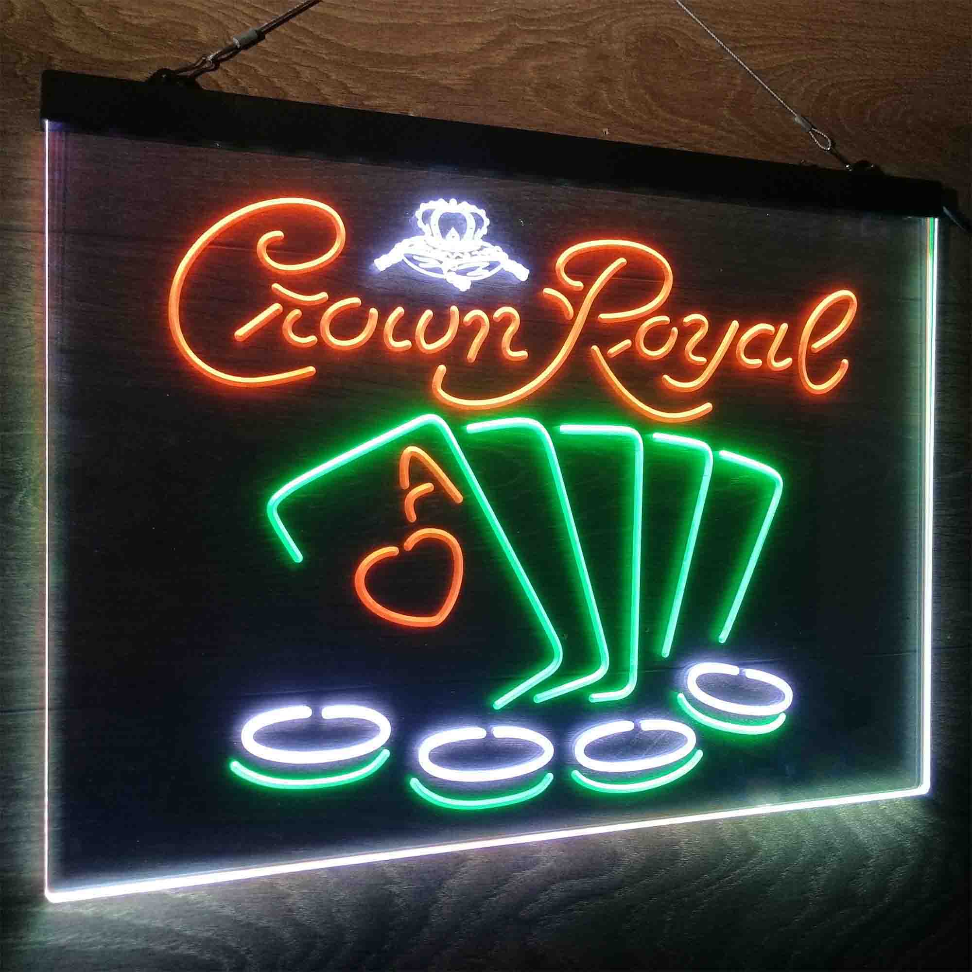 Crown Royal Casino Poker Neon LED Sign 3 Colors