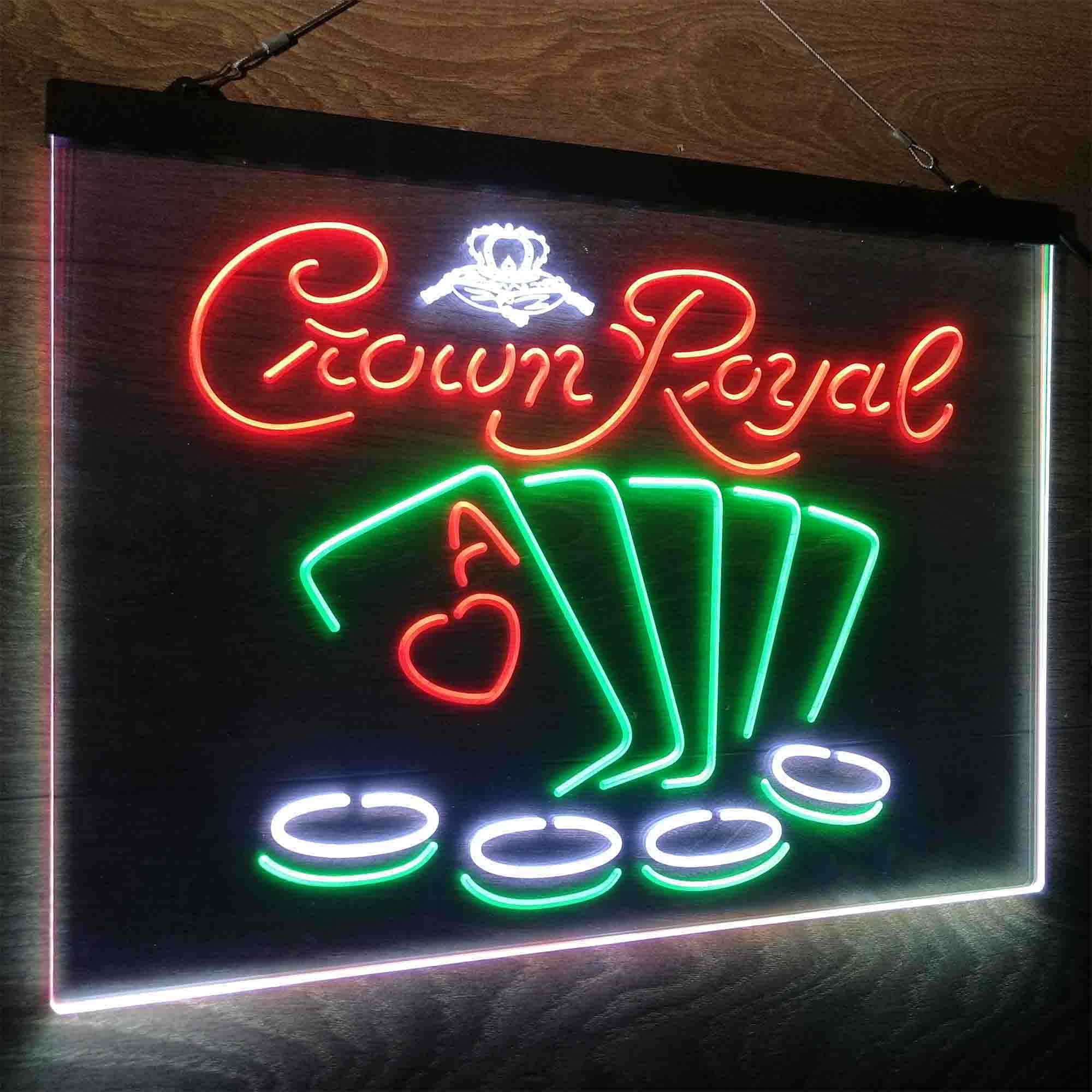 Crown Royal Casino Poker Neon LED Sign 3 Colors