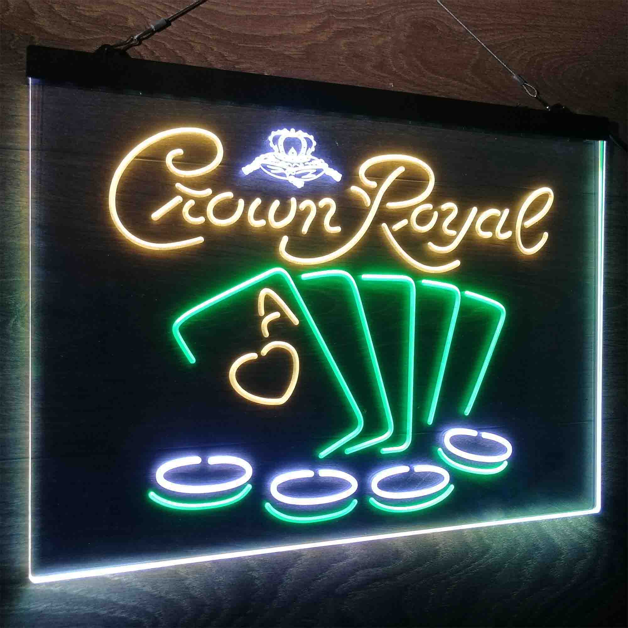 Crown Royal Casino Poker Neon LED Sign 3 Colors