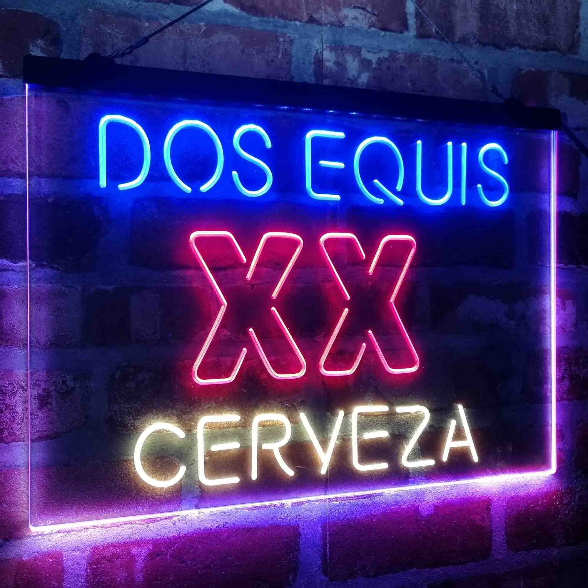 Dos Equis XX Cerveza Neon LED Sign 3 Colors