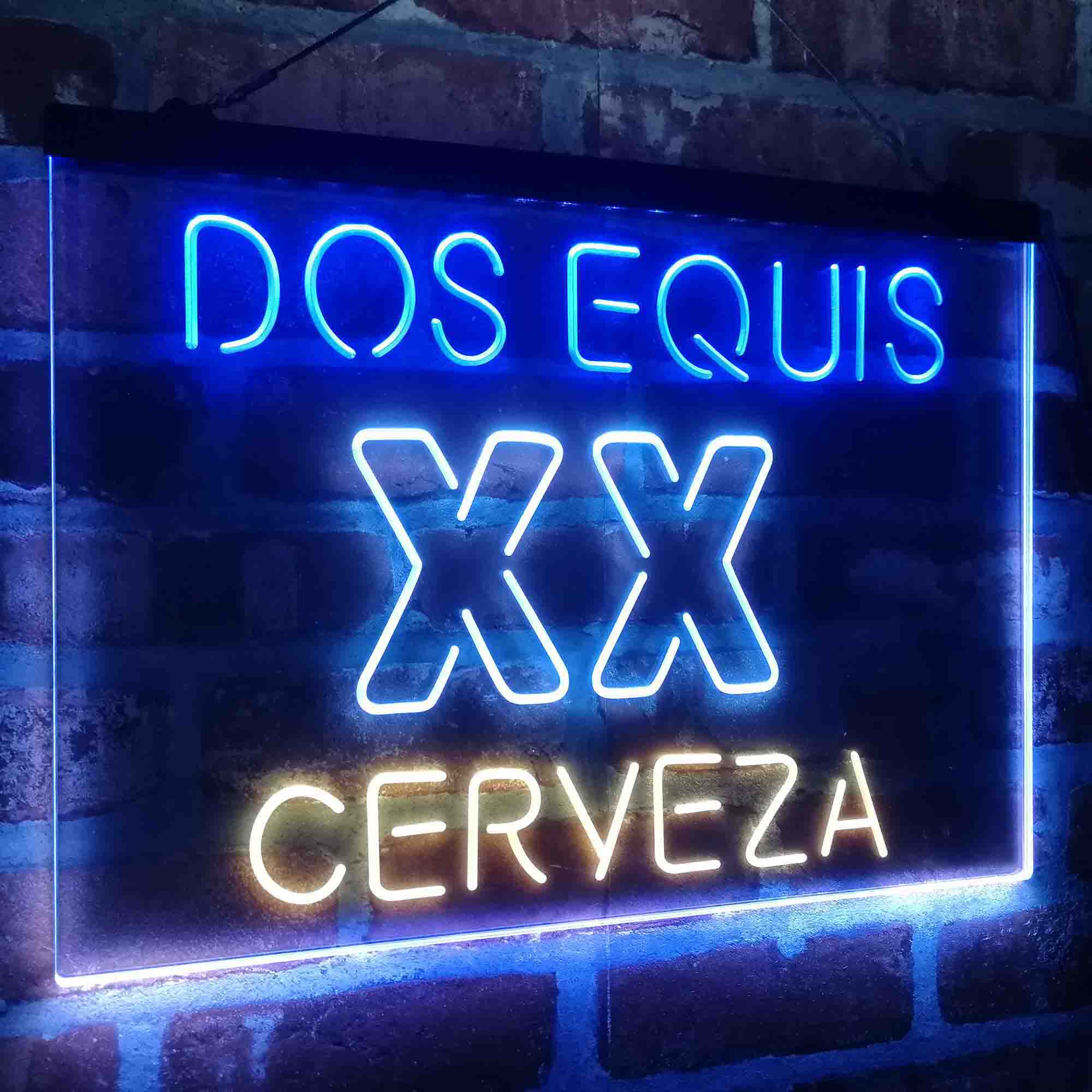 Dos Equis XX Cerveza Neon LED Sign 3 Colors