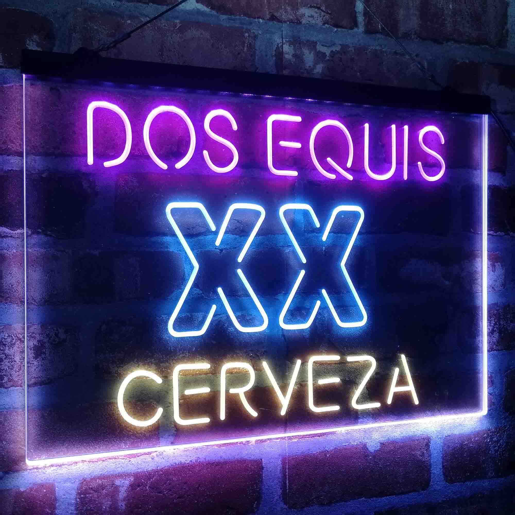 Dos Equis XX Cerveza Neon LED Sign 3 Colors