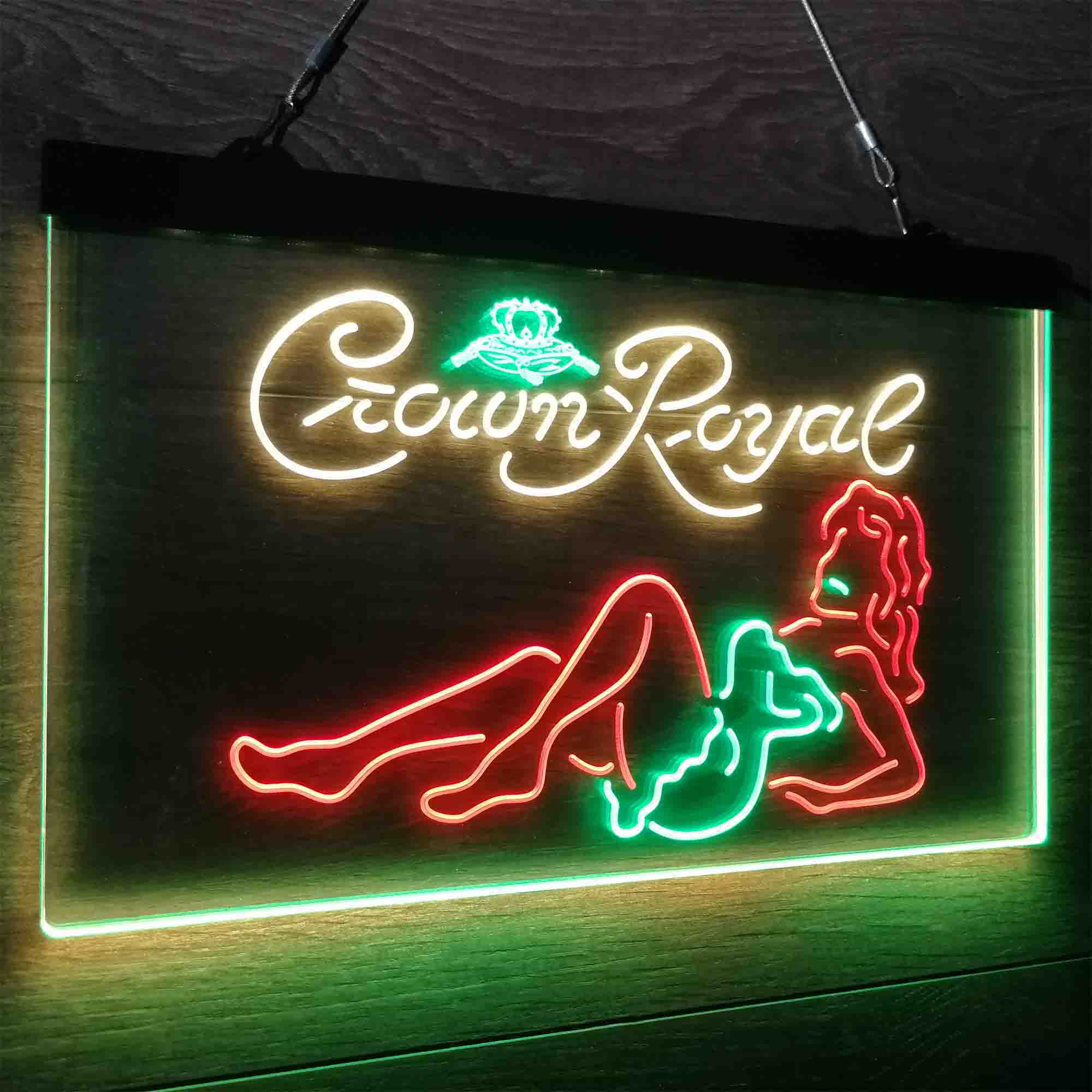 Crown Royal Lady Bar Neon LED Sign 3 Colors