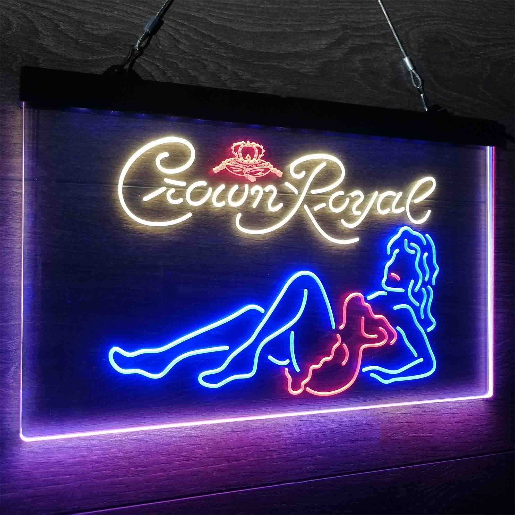 Crown Royal Lady Bar Neon LED Sign 3 Colors