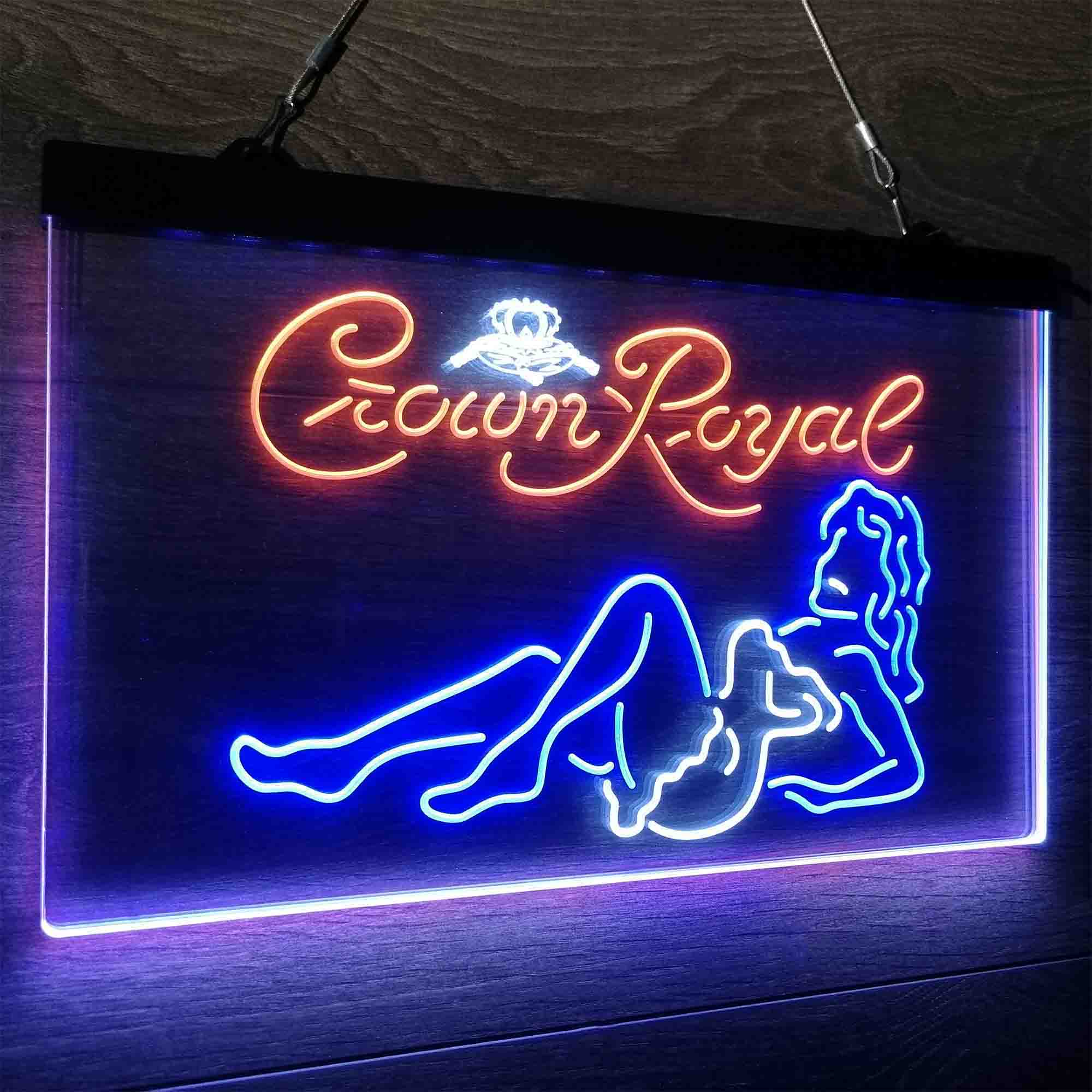 Crown Royal Lady Bar Neon LED Sign 3 Colors