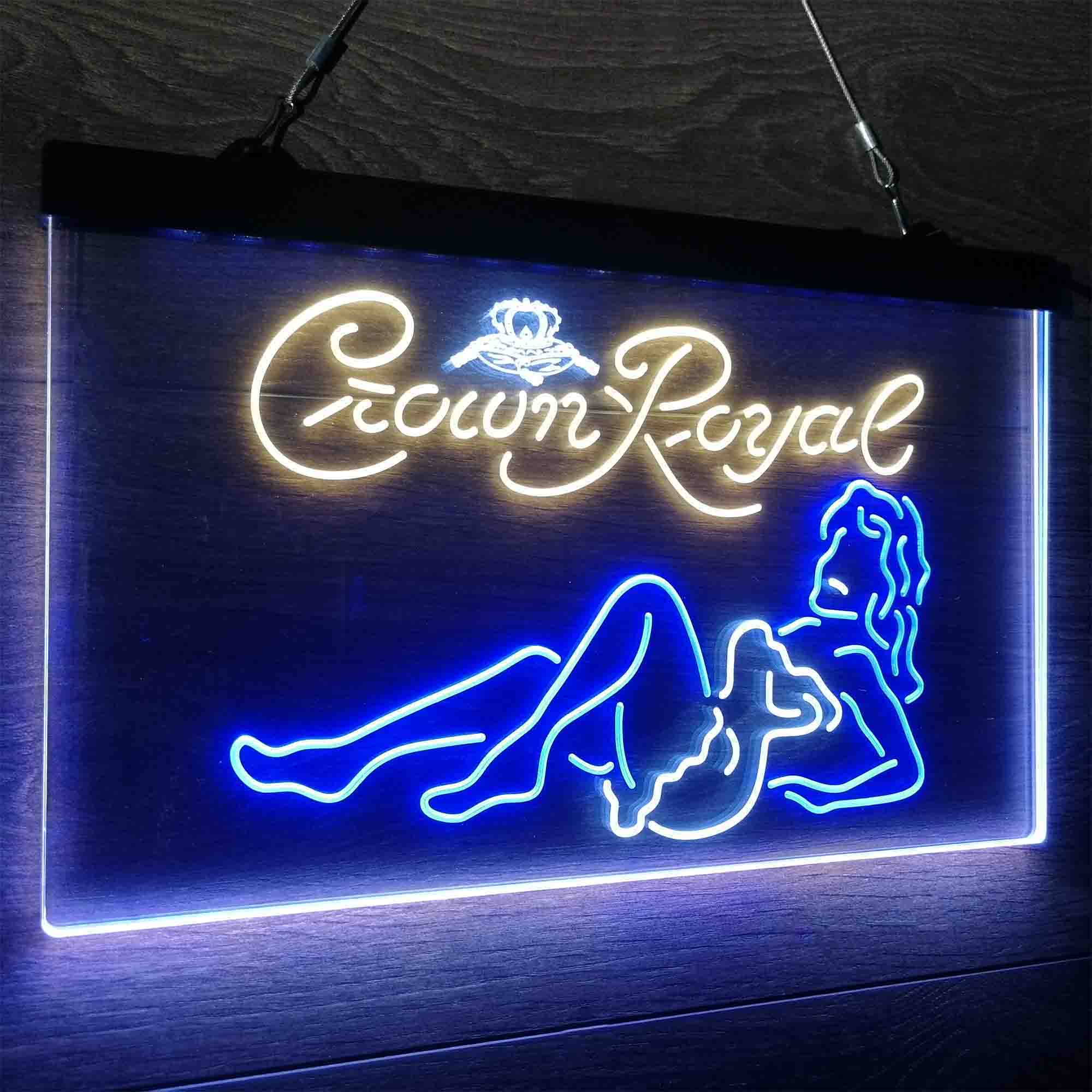 Crown Royal Lady Bar Neon LED Sign 3 Colors