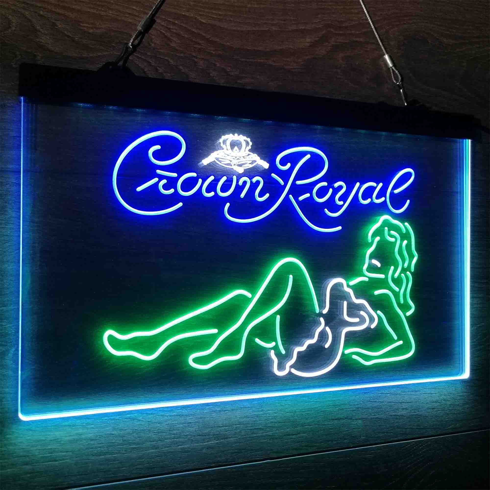 Crown Royal Lady Bar Neon LED Sign 3 Colors