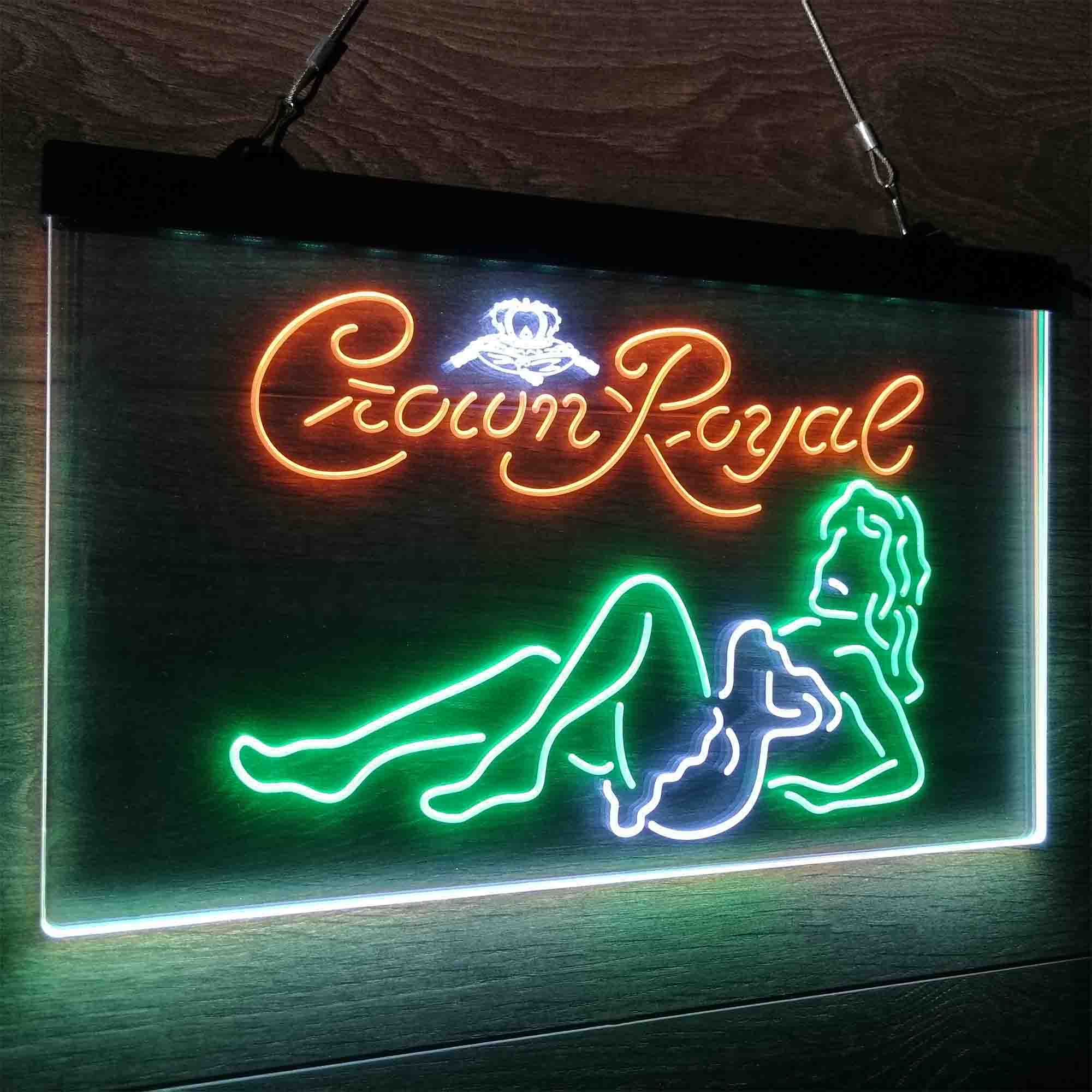 Crown Royal Lady Bar Neon LED Sign 3 Colors