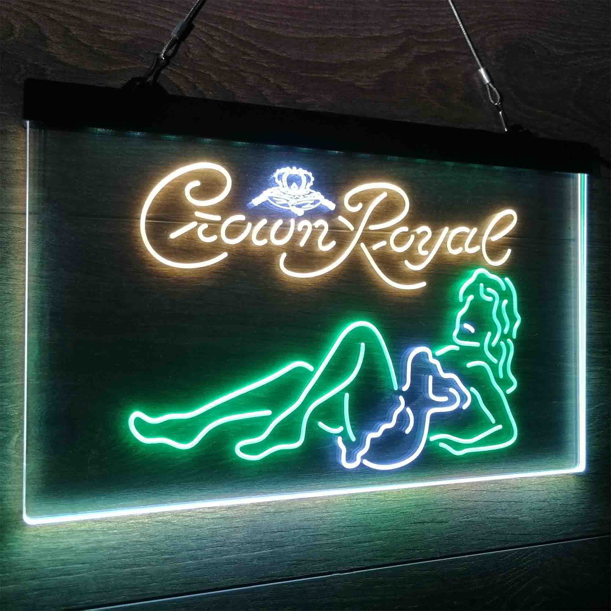 Crown Royal Lady Bar Neon LED Sign 3 Colors