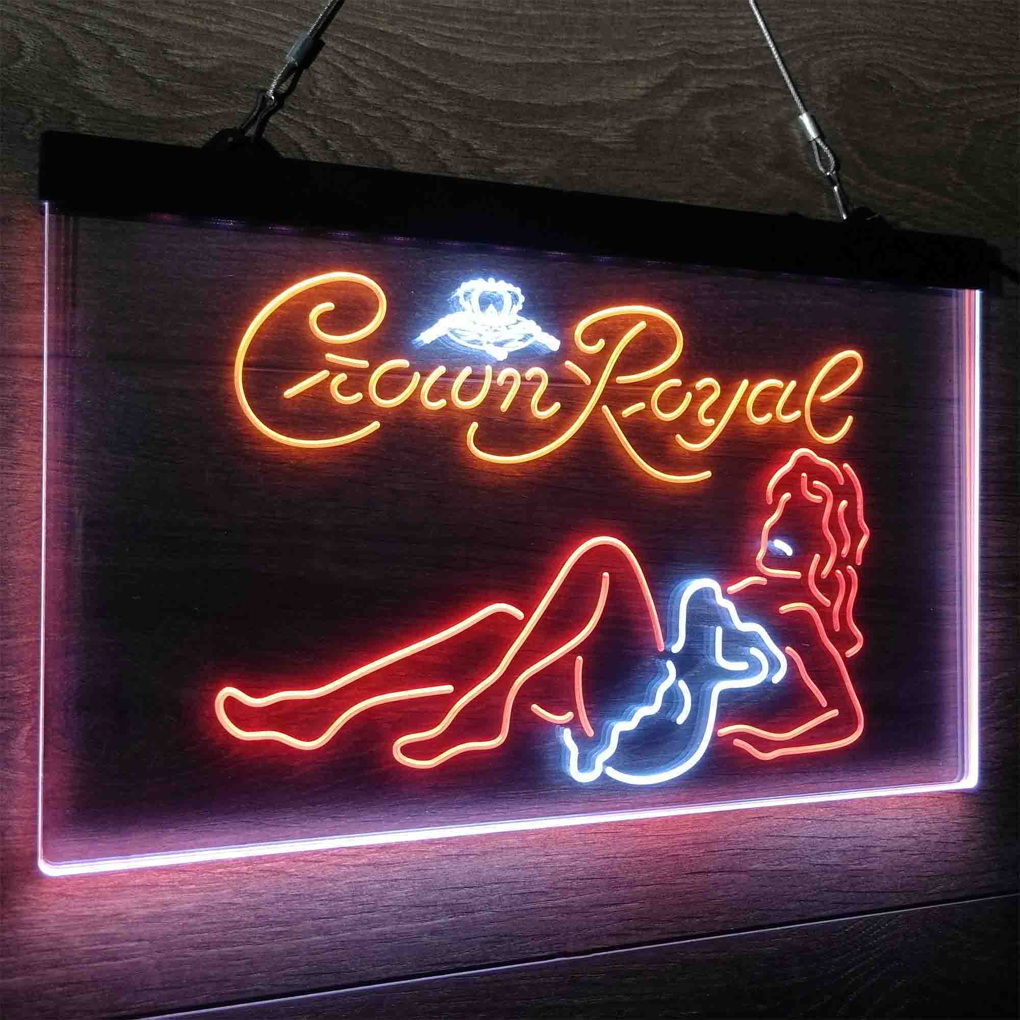 Crown Royal Lady Bar Neon LED Sign 3 Colors