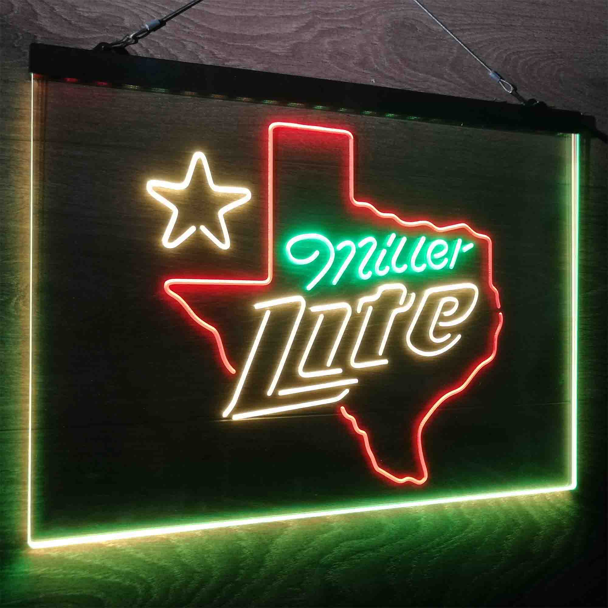 Miller Texas Star Beer Neon LED Sign 3 Colors