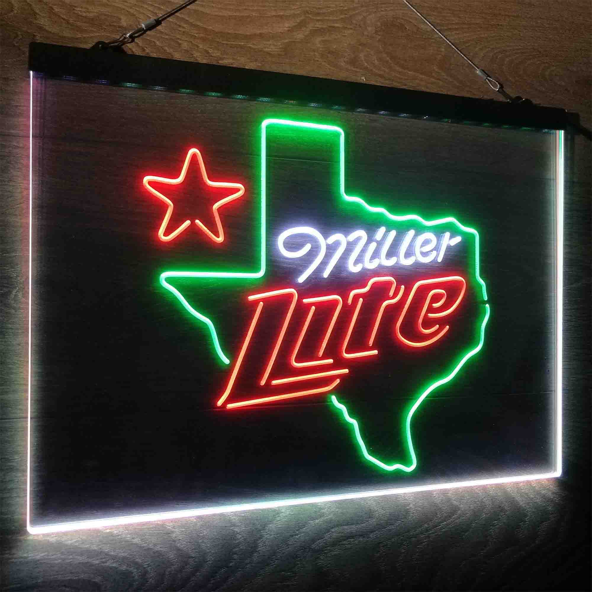 Miller Texas Star Beer Neon LED Sign 3 Colors