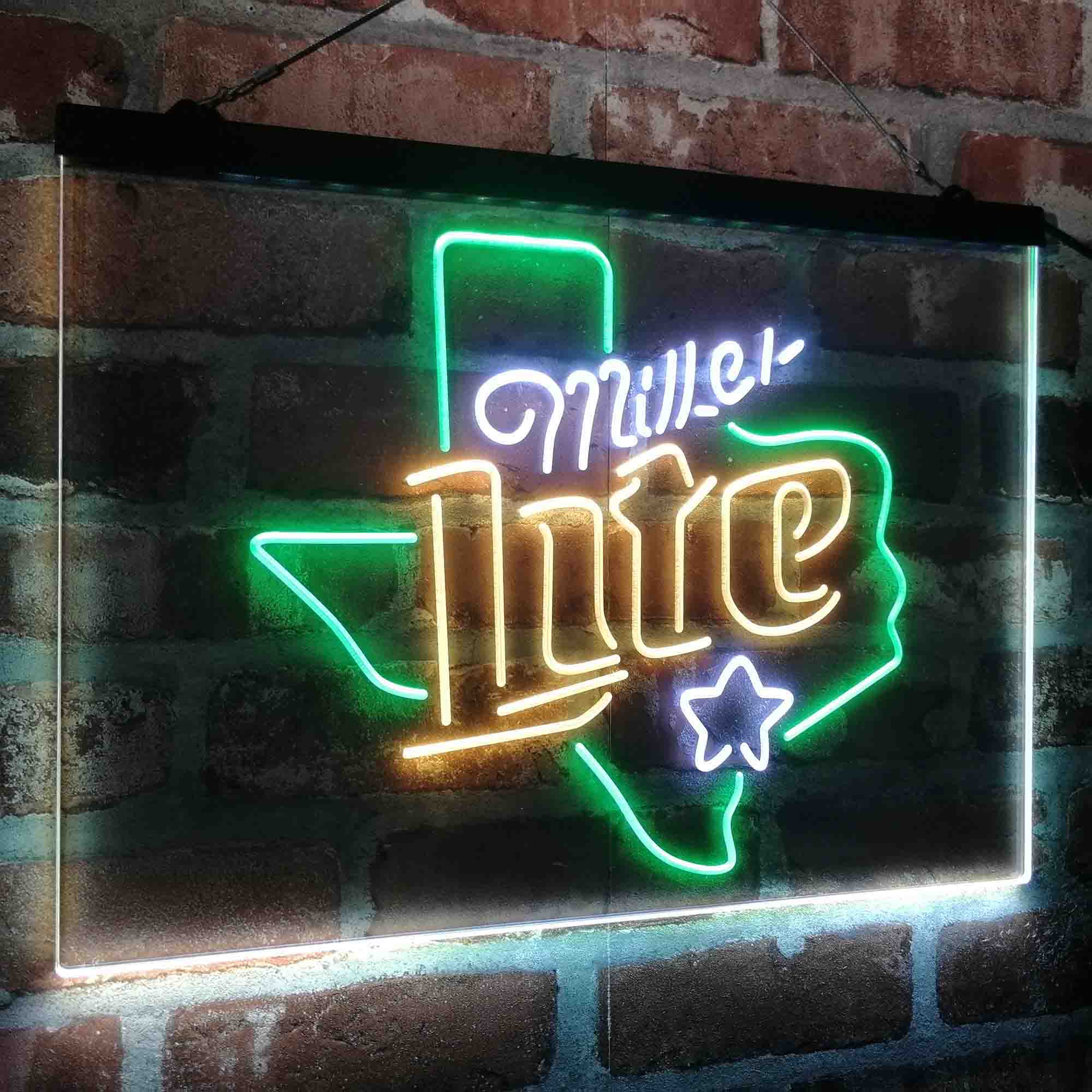 Miller Star Texas Beer Neon LED Sign 3 Colors