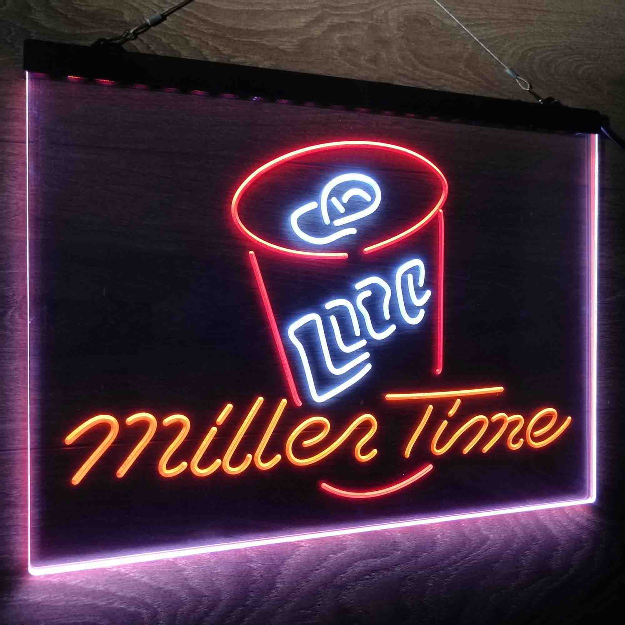 Miller Lite Time Can Neon LED Sign 3 Colors