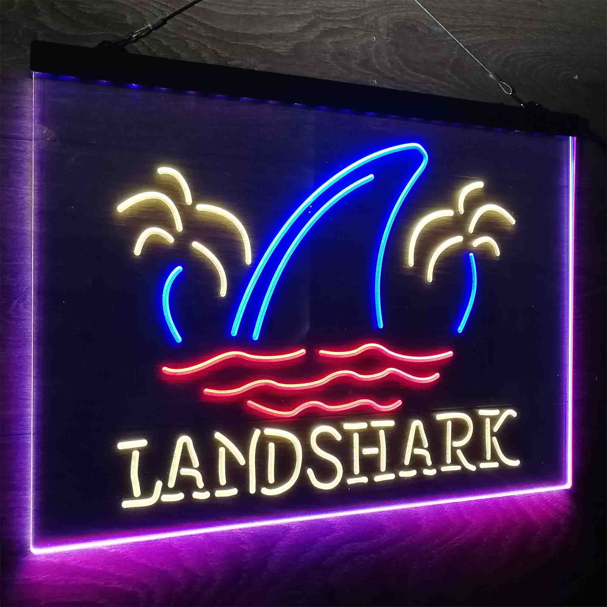 Landshark Palm Tree Island Neon LED Sign 3 Colors