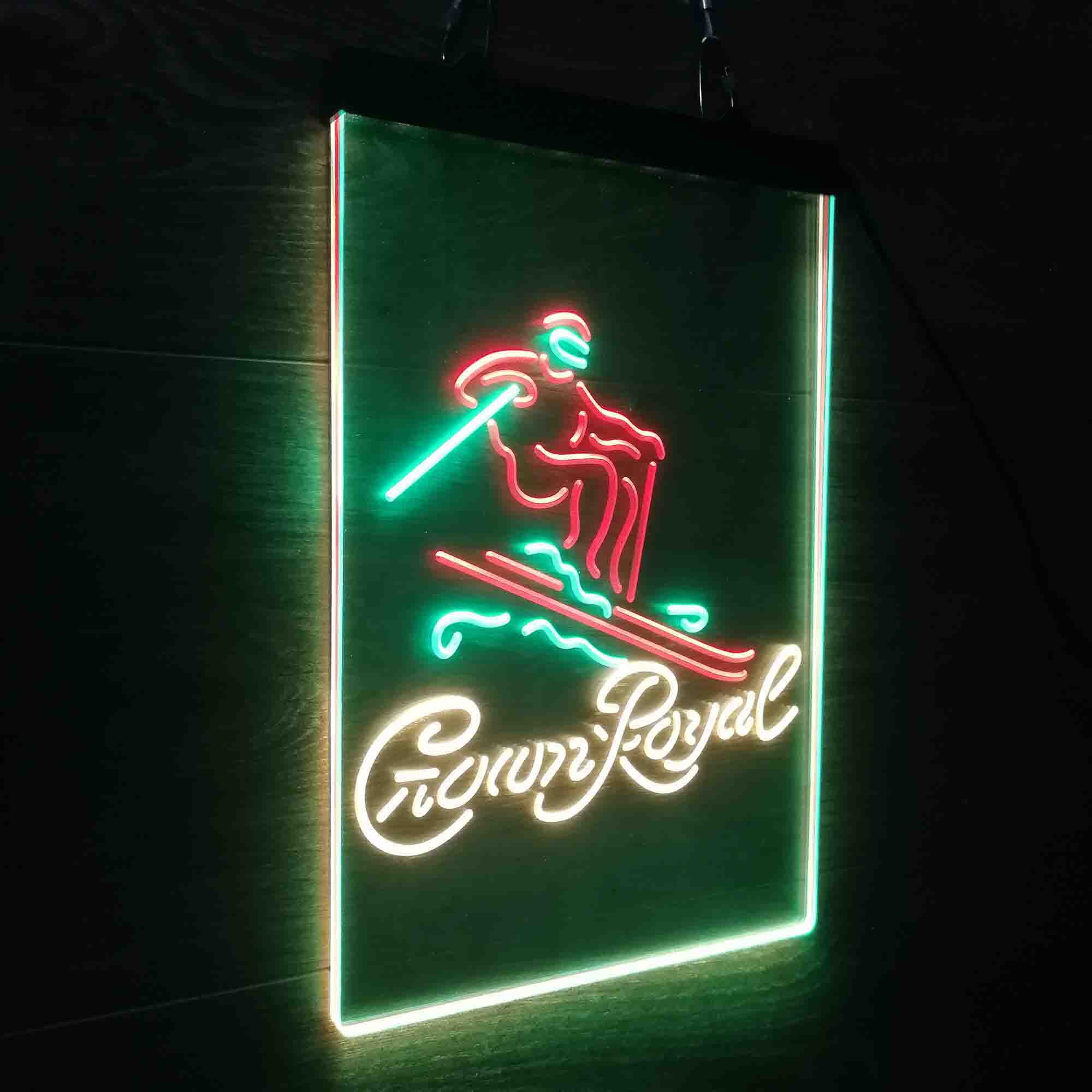 Crown Royal Ice Skiing Neon LED Sign 3 Colors