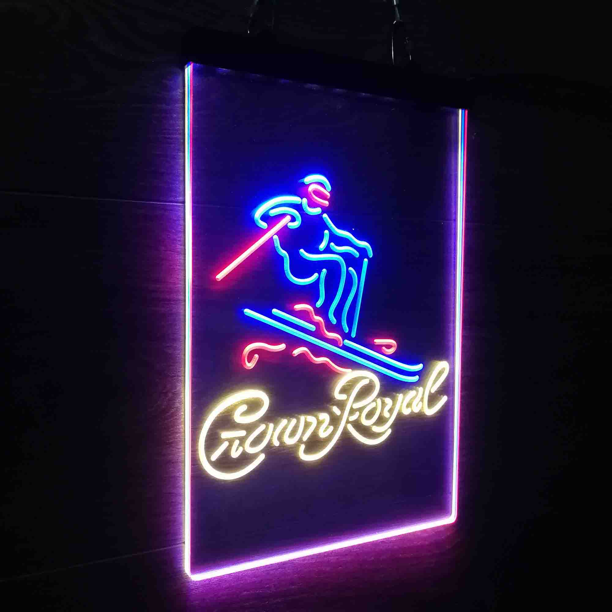 Crown Royal Ice Skiing Neon LED Sign 3 Colors