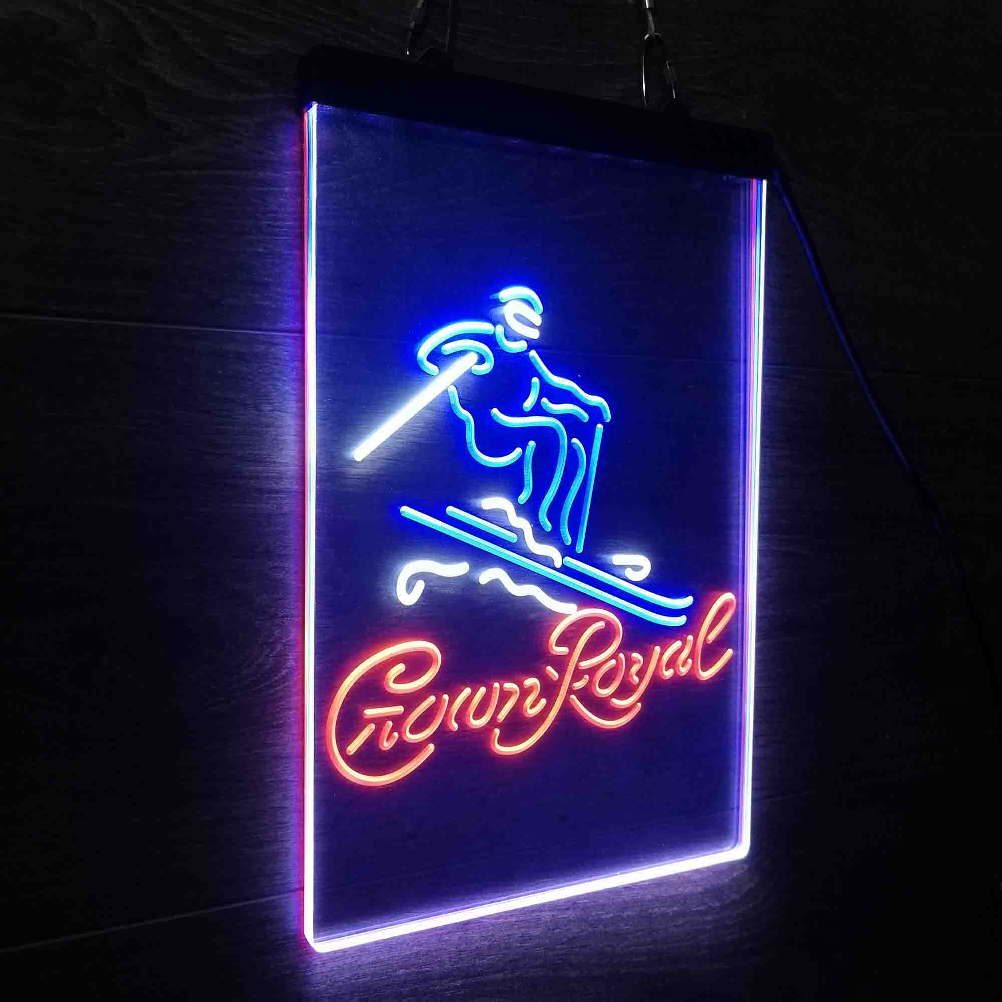 Crown Royal Ice Skiing Neon LED Sign 3 Colors