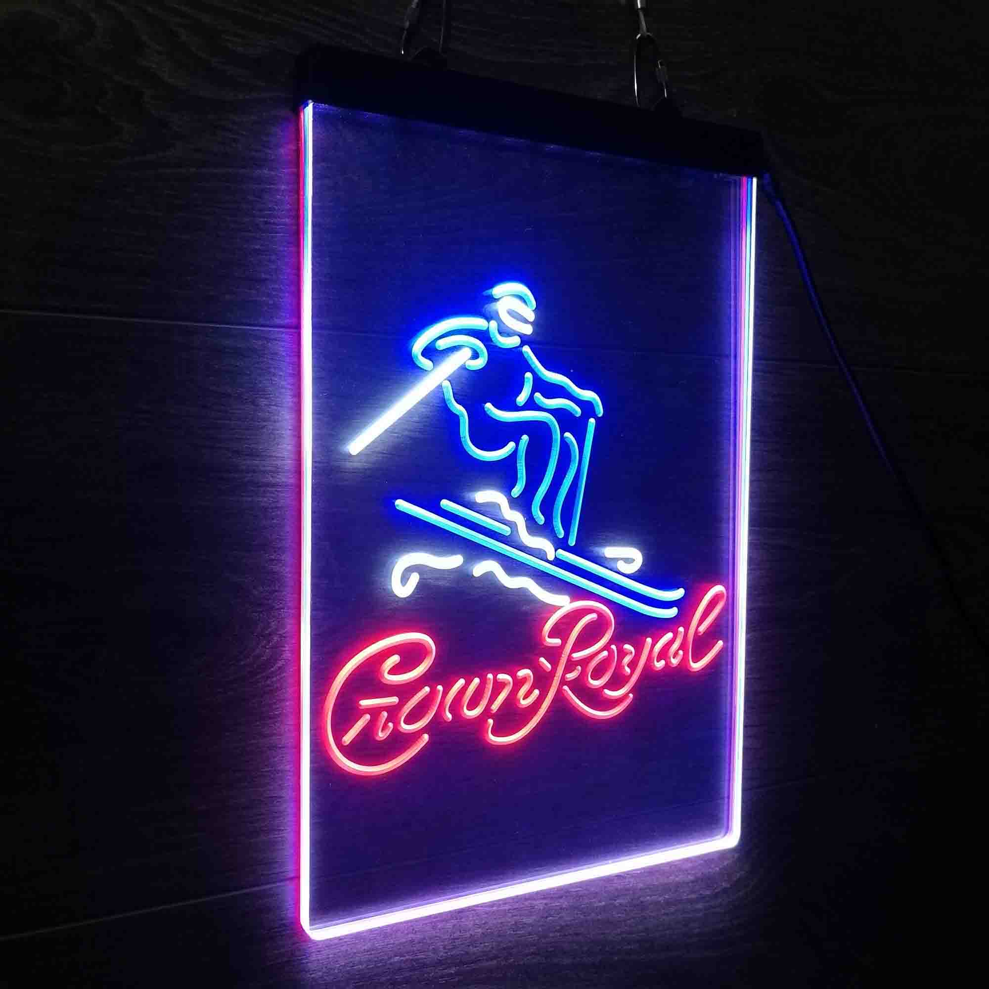 Crown Royal Ice Skiing Neon LED Sign 3 Colors